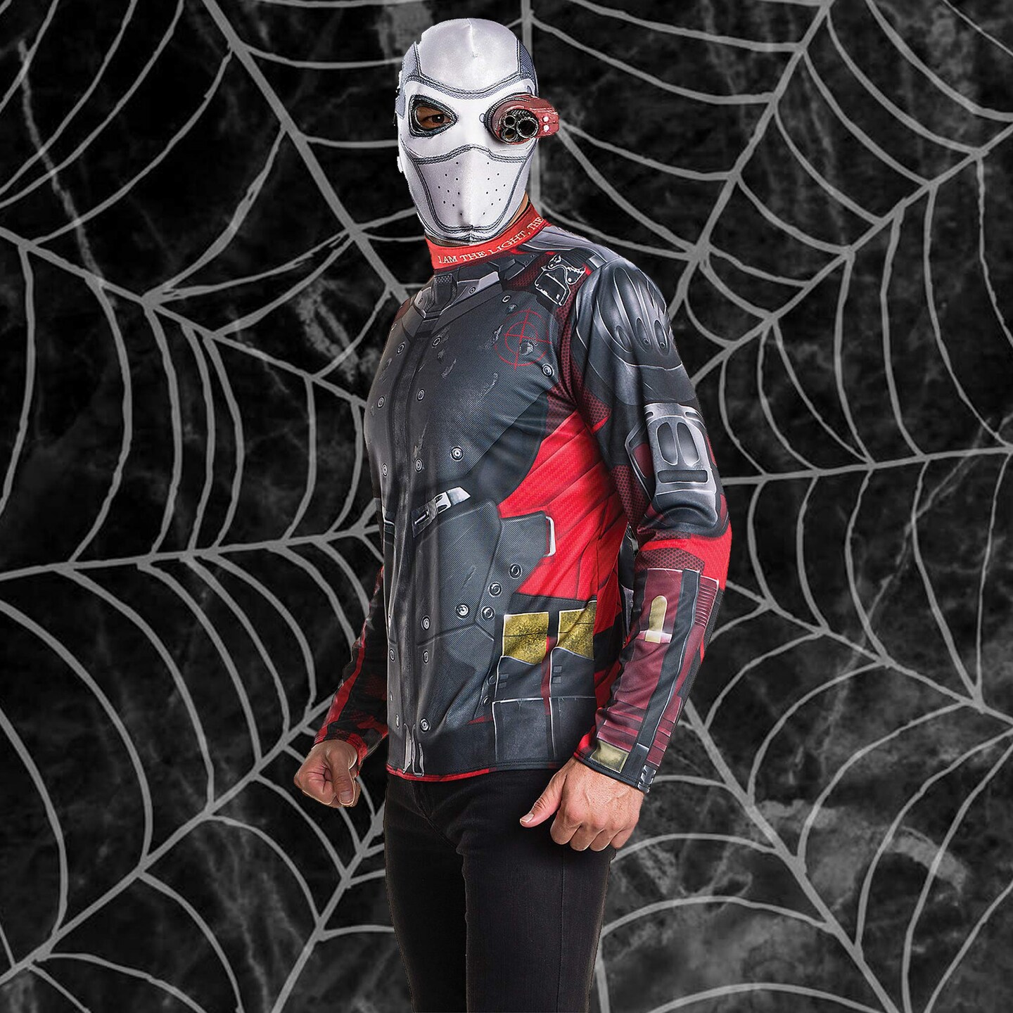 Suicide Squad Deadshot Costume Kit T Shirt Mask and Eyepiece