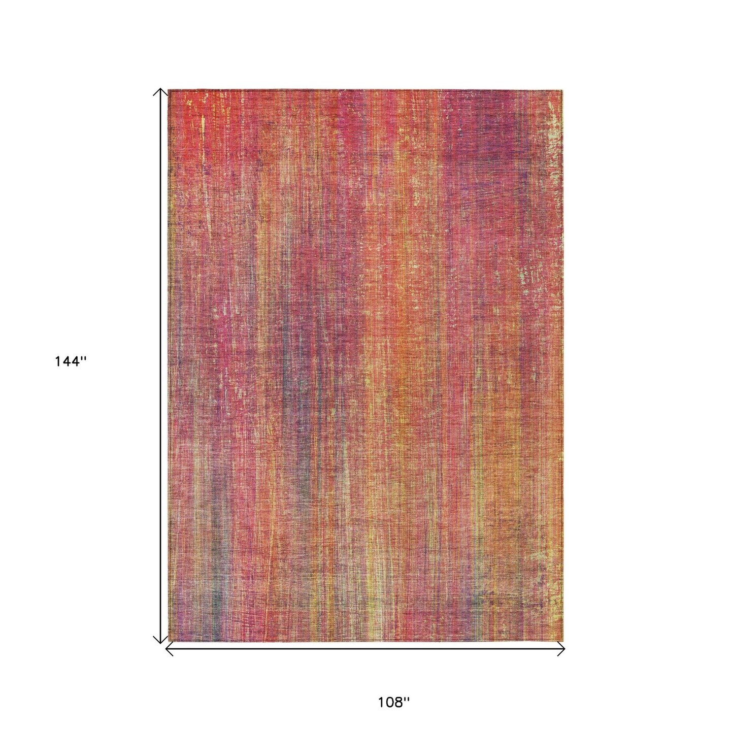 Edge Collections - 9' x 12' - Multicolor - Striped Washable Area Rug for Indoor and Outdoor Use - 1 Piece