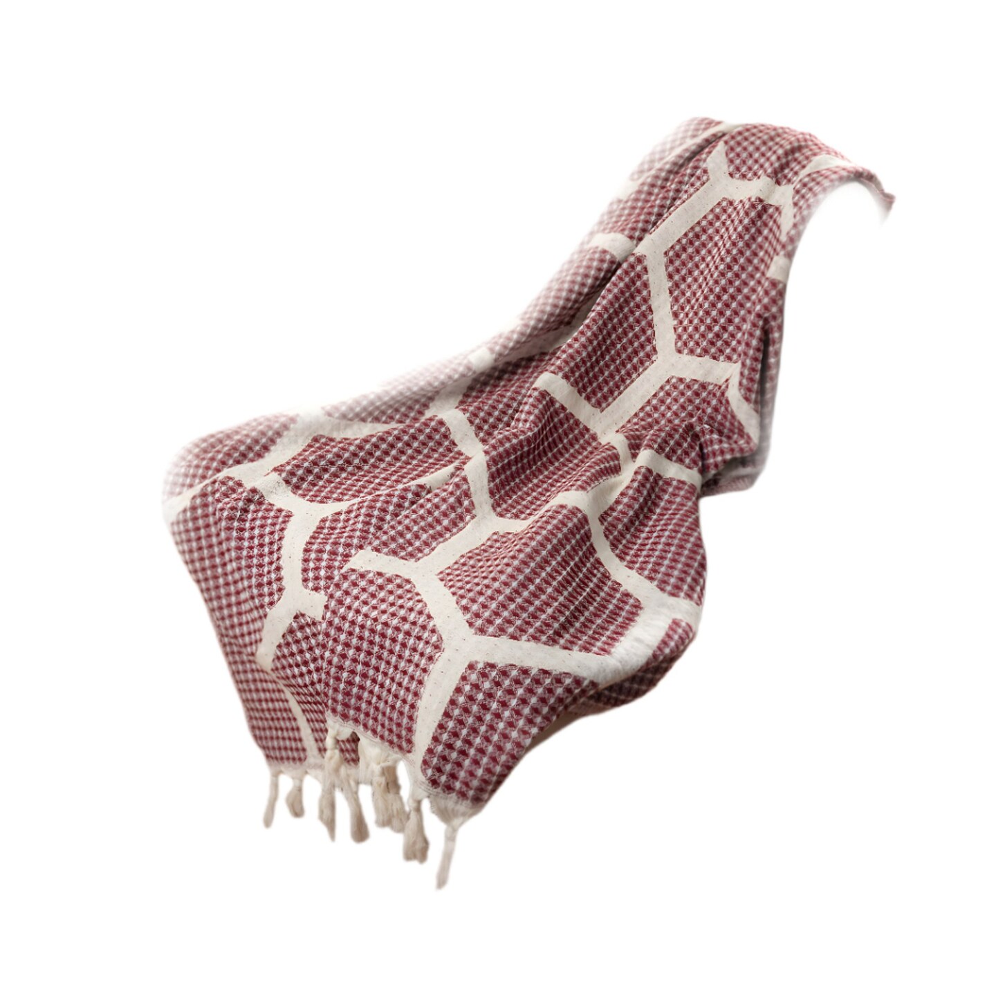 Edge Collections - 60" x 50" - Red - Cozy Geometric Throw Blanket for Movie Nights - 1 Piece