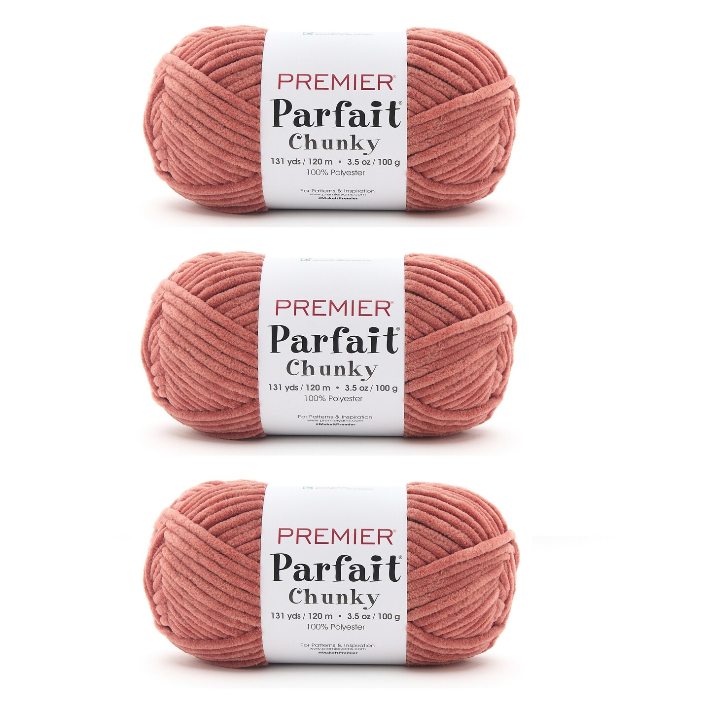 Multipack of 3 - Premier Parfait Chunky Yarn-Chestnut