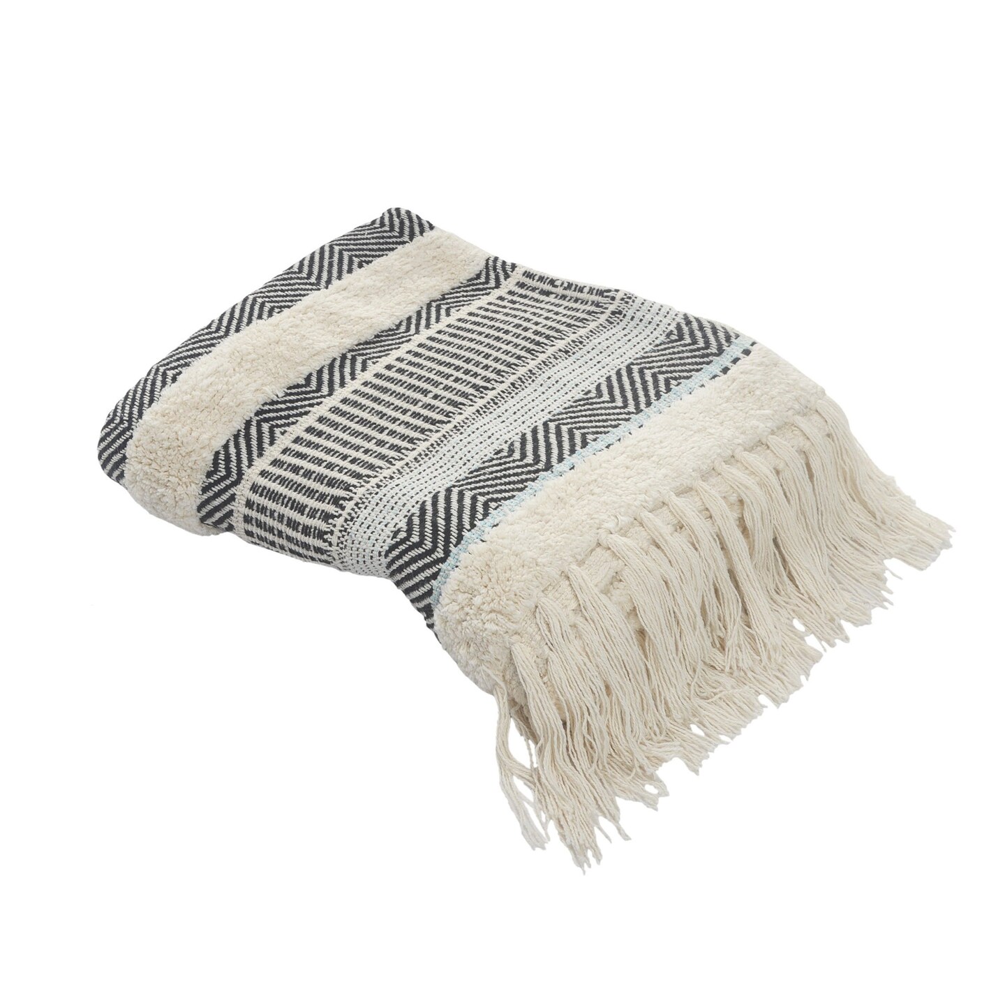 Edge Collections - 60" x 50" - White - Woven Herringbone Throw Blanket for Ultimate Cozy Vibes - 1 Piece