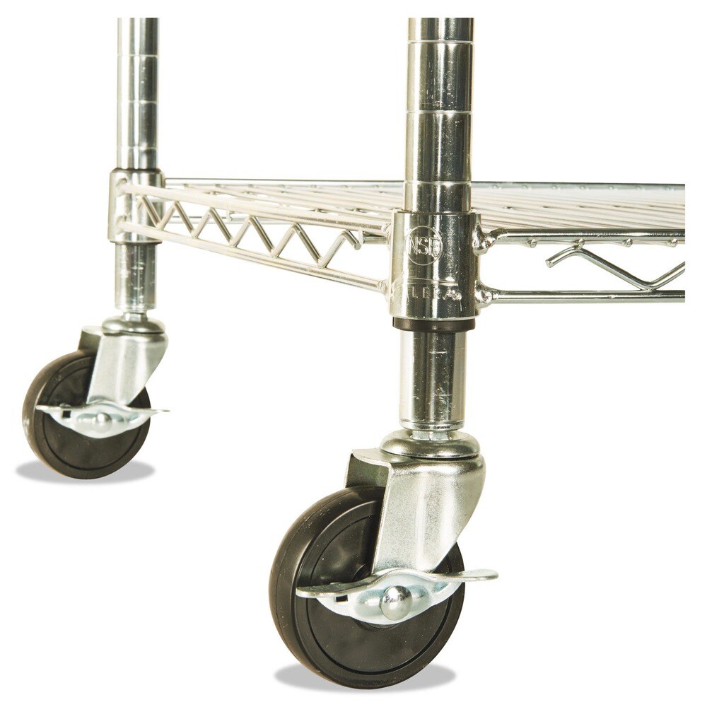 Alera 48 in. x 18 in. x 72 in. NSF Certified 4-Shelf Wire Shelving Kit with Casters - Silver