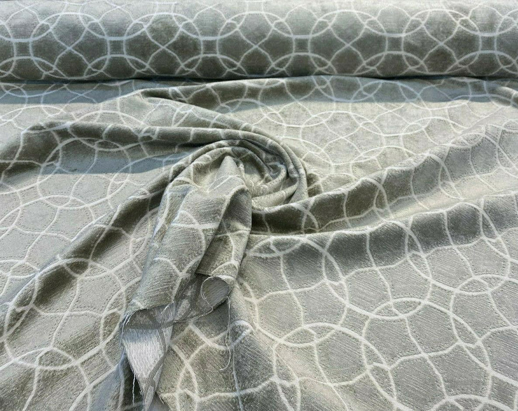1 Yard Sage Green Chenille Upholstery Fabric Lavish Woven Pattern Durable Studio 54 Inch width