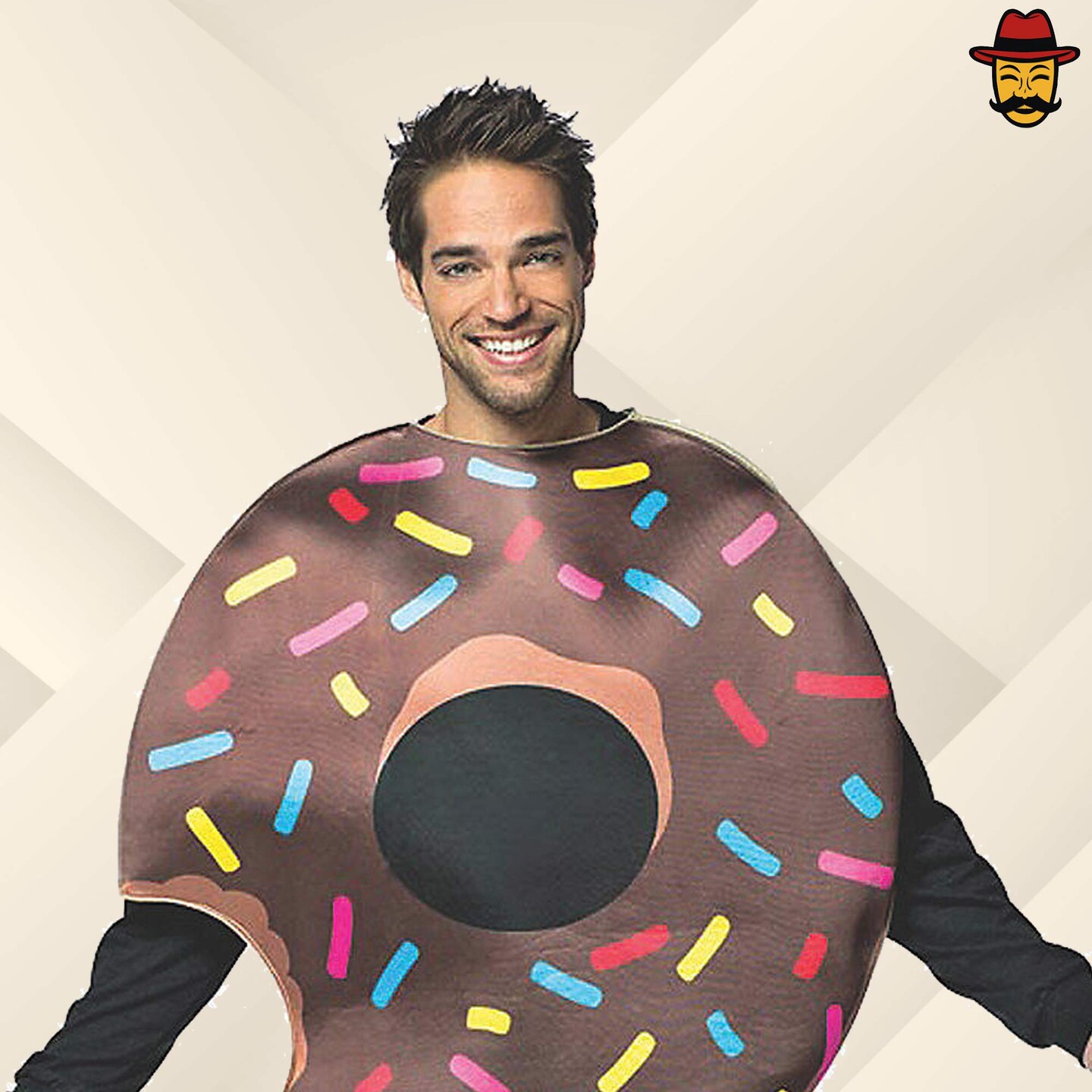 Adult Doughnut with Bite Costume Funny Pastry Tunic Sprinkles Halloween Party Outfit