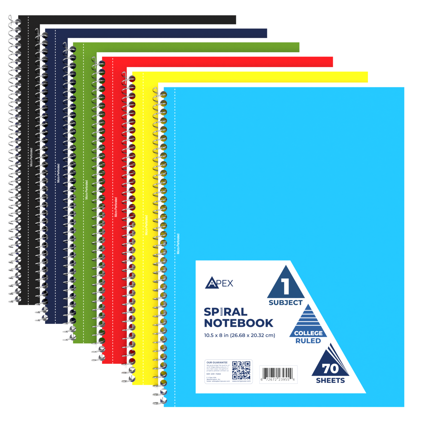 1-Subject Spiral Notebook, College-Ruled, 70 Sheets &#x2013; 48 Ct