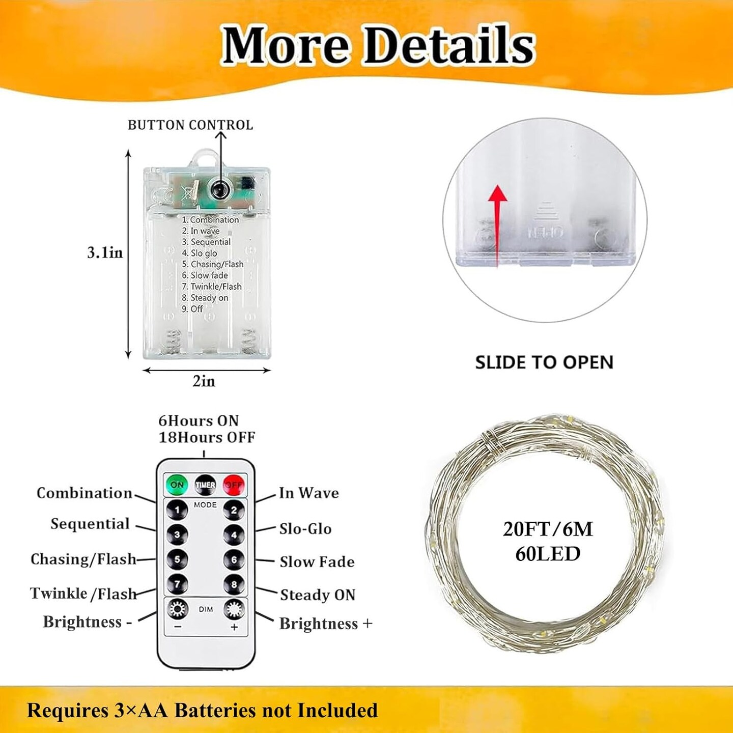 4-Pack 80FT 240 LED Christmas Fairy Lights – Battery Operated String Lights with Remote & Timer | 8 Modes Twinkle Lights for Indoor/Outdoor Use, Waterproof Silver Wire Lights for Bedroom, Wedding & Holiday Décor (Warm White)