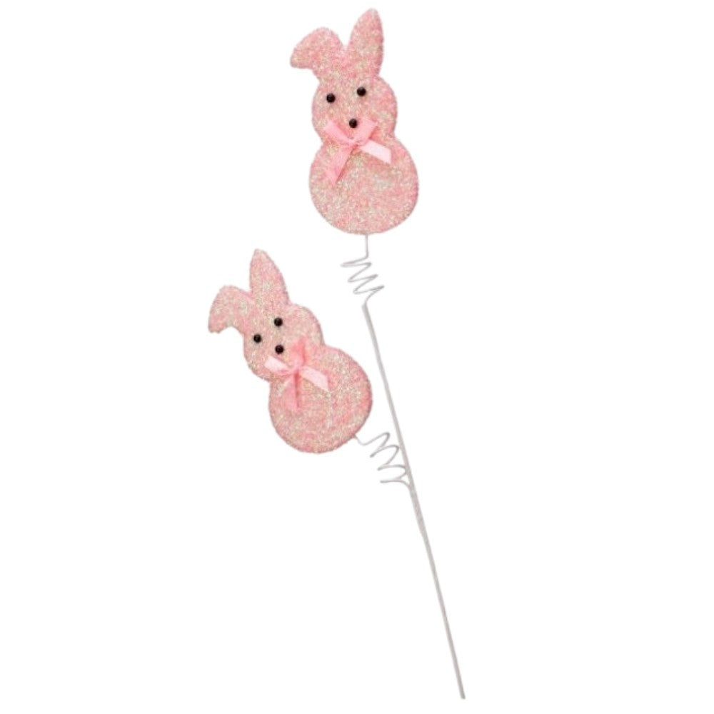 27&#x22; Pink Easter Bunny Peep  Pick &#x2013; Pastel Spring Decoration