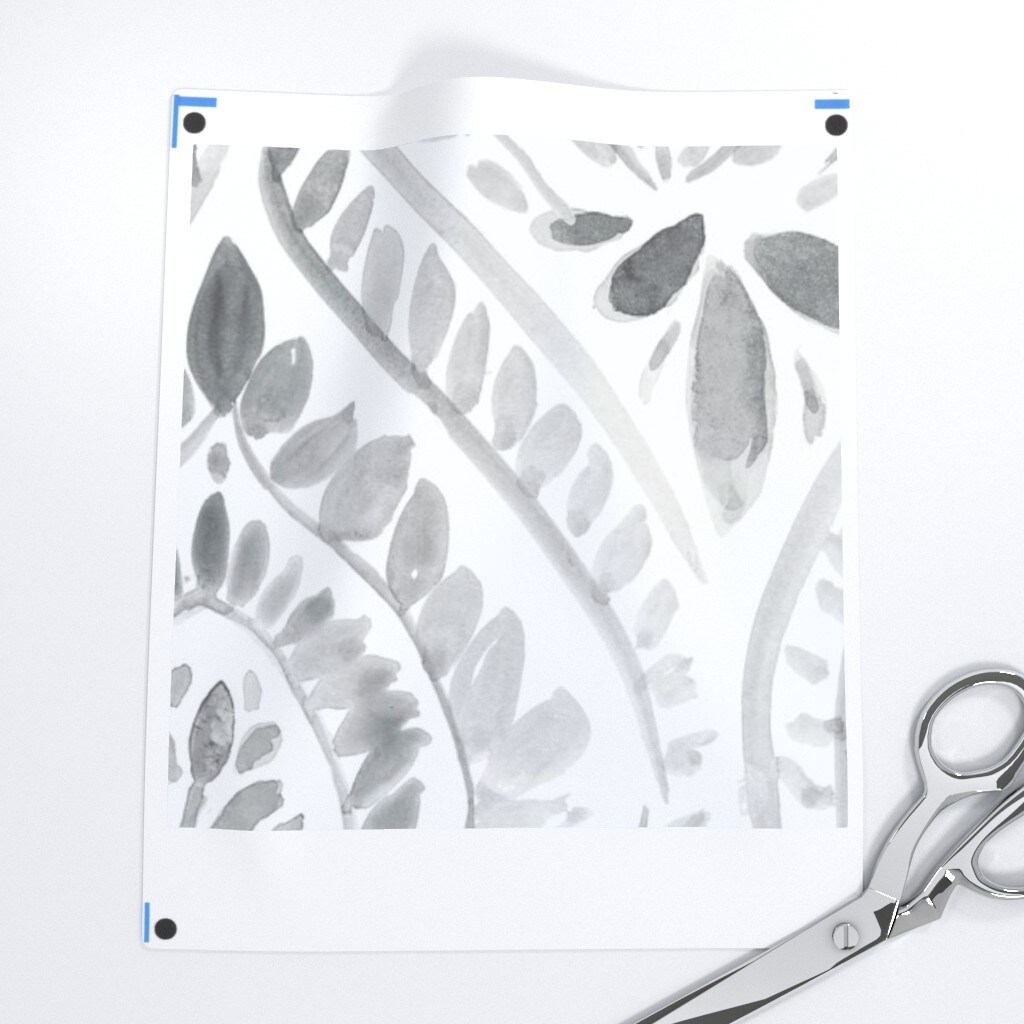 Mandala Leaf Watercolor Foliage Bohemian Ethnic Large Scale Custom Removable Wallpaper by Spoonflower Peel & Stick Wallpaper 2FT Wide