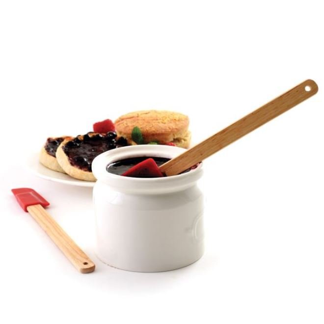 Norpro 2 pc Mini Wood Handle Silicone Kitchen Spatula Scoop Set - 3 Color Combo