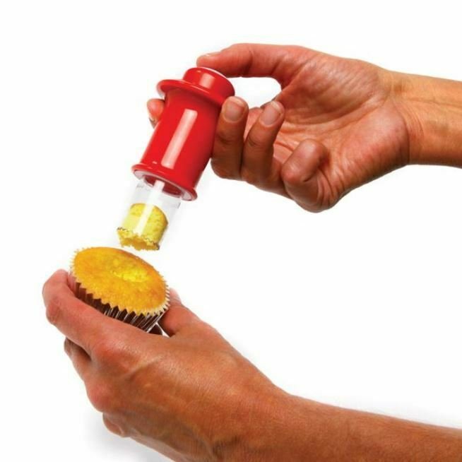 Norpro 3 Piece Cupcake Corer Set - Small and Large Corers with Cake Ejector