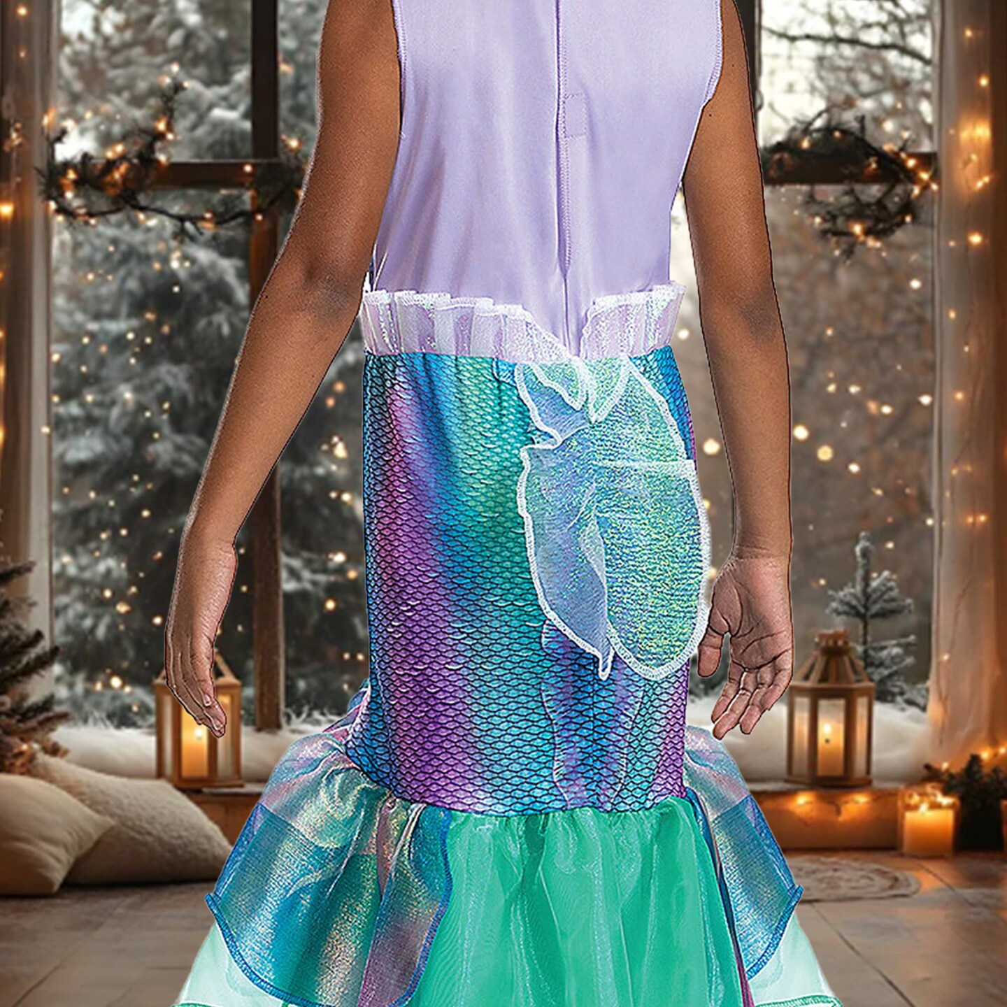 Deluxe Toddler Ariel Costume Little Mermaid Disney Dress Medium 3T&#x2013;4T