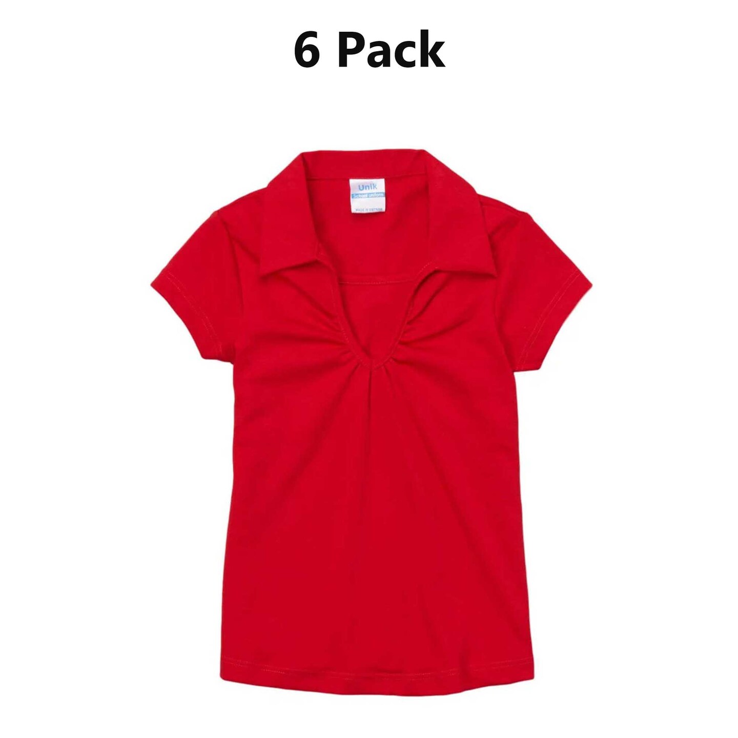 Girl&#x27;s Uniform V Neck Collar Shirt