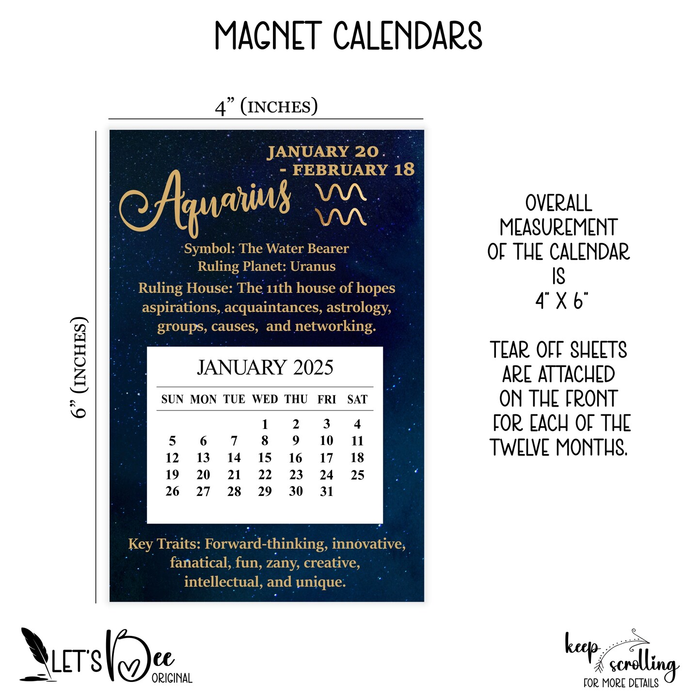 2025-zodiac-fridge-magnet-calendar-zodiac-sign-calendar-2025-astrology-calendar-2025-horoscope-calendar-zodiac-desk-easel-calendar-makerplace-by-michaels