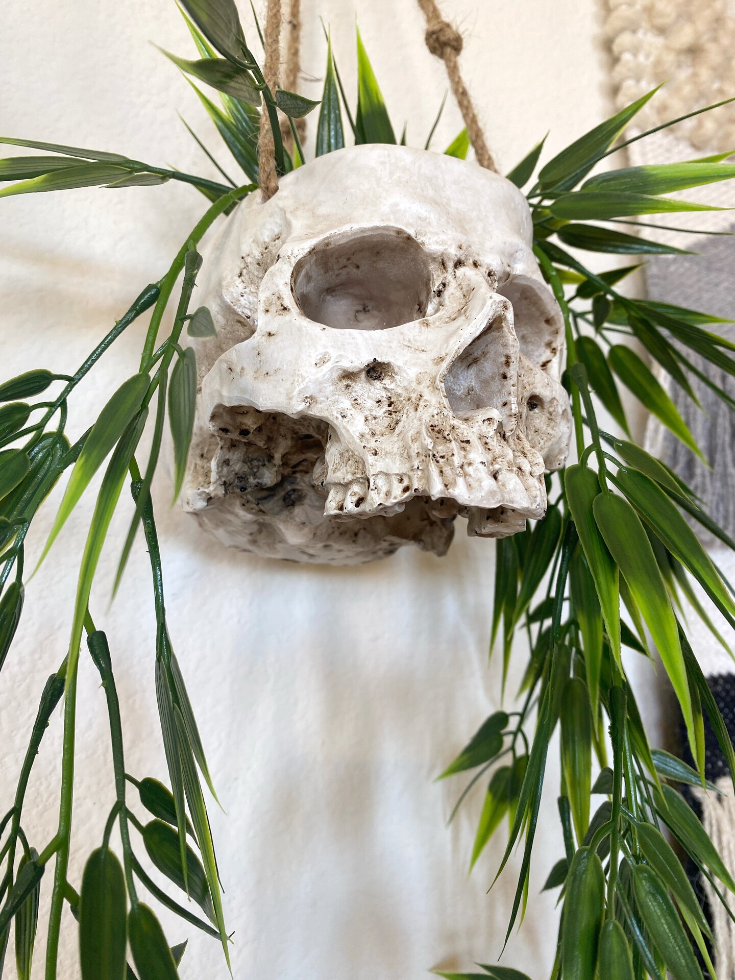 Skull Planter with Hanging Faux Plant - with Jute Twine or as Floating  Shelve Decor - Boho Decor - Gothic Home Decor - Halloween Decor |  MakerPlace by Michaels