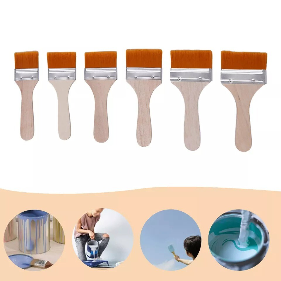 6pcs Chalk Milk Paint and Wax Brush Set for Stencil Brushes Home Furniture Paint