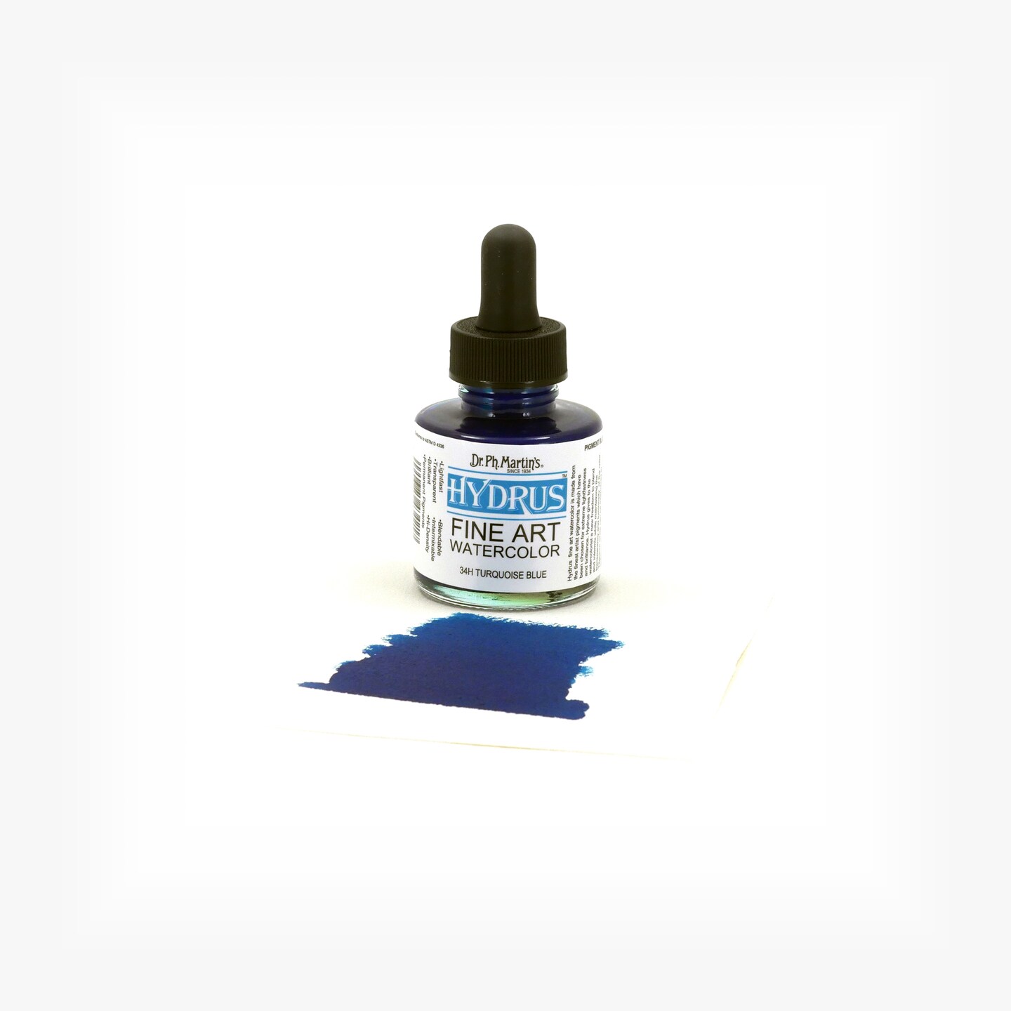 Dr. Ph. Martin&#x27;s Hydrus Fine Art Watercolor, 1.0 oz, Turquoise Blue (34H)