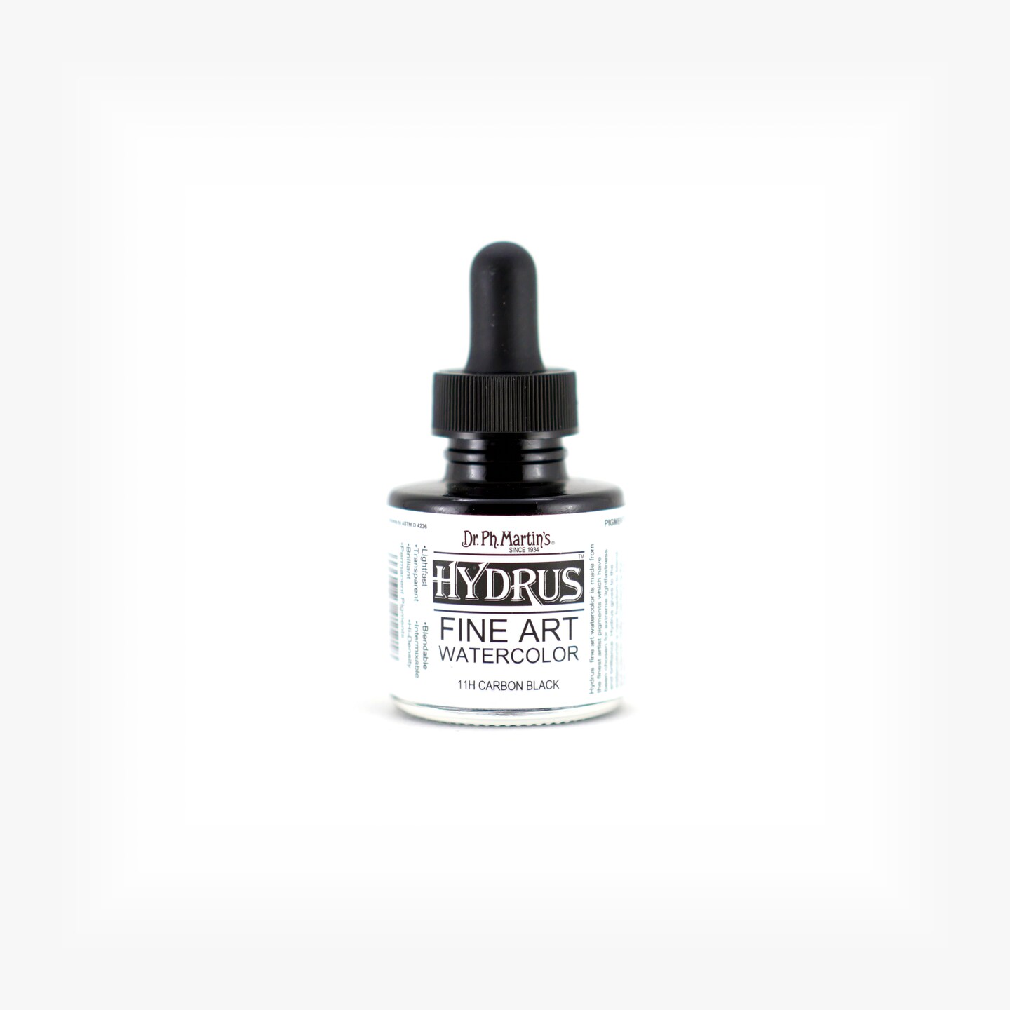 Dr. Ph. Martin&#x27;s Hydrus Fine Art Watercolor, 1.0 oz, Carbon Black (11H)