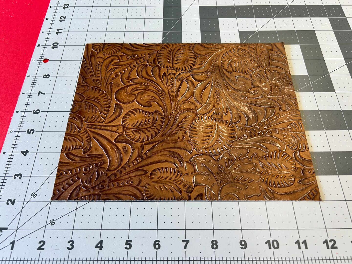 Embossed Leather Floral Saddle, Perfect for Leatherworking