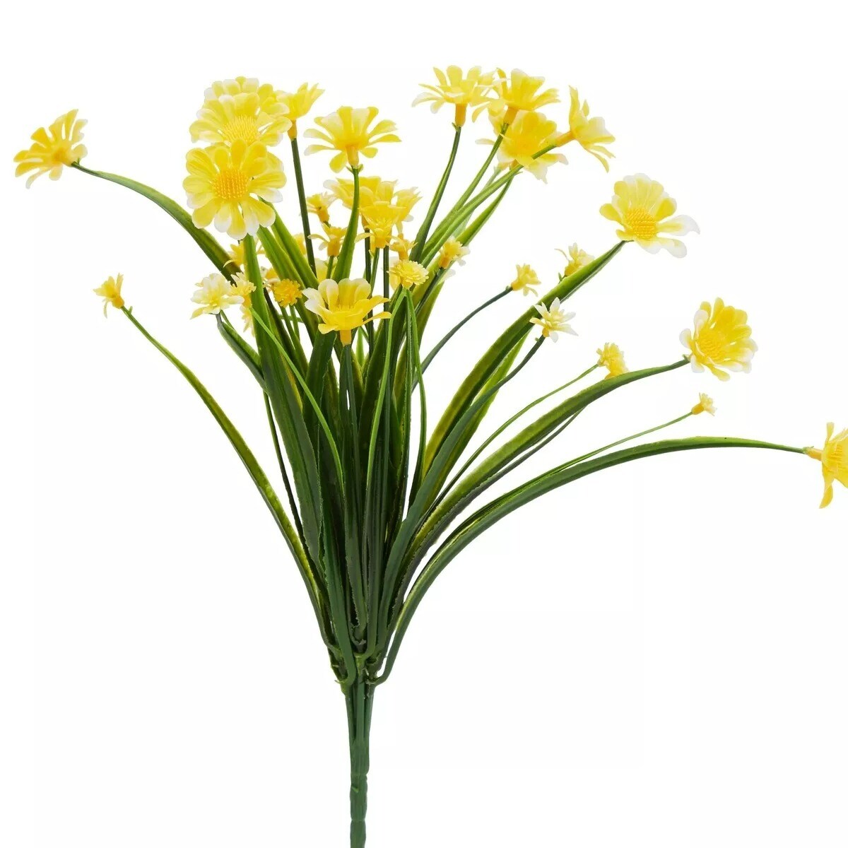 Artificial Yellow Daisy Mums with Stems for Faux Flower Arrangements (6 Pack)