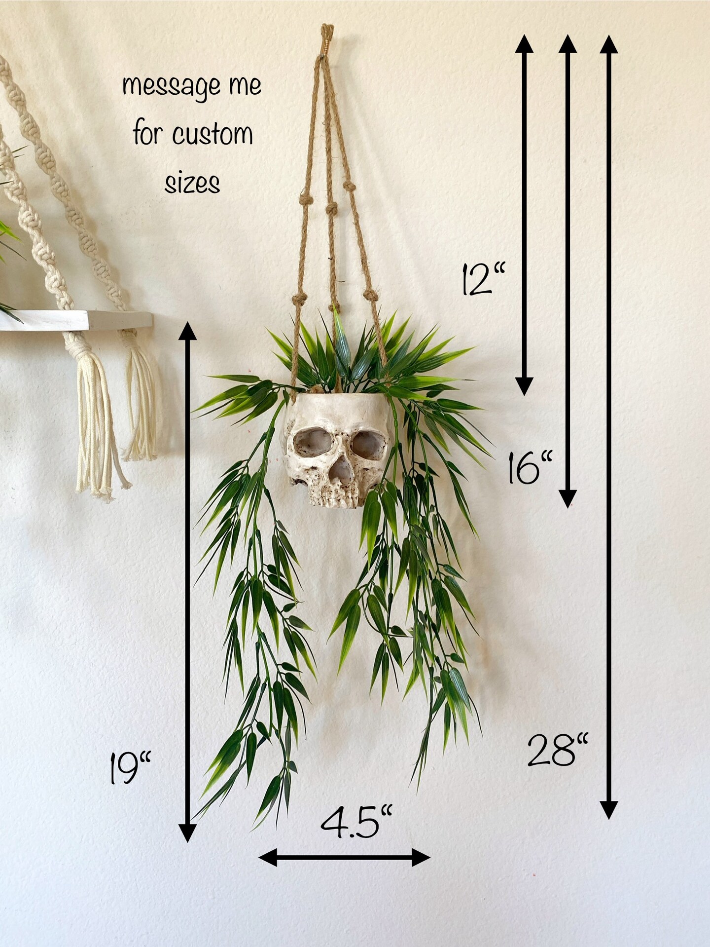 Skull Planter with Hanging Faux Plant - with Jute Twine or as Floating  Shelve Decor - Boho Decor - Gothic Home Decor - Halloween Decor |  MakerPlace by Michaels