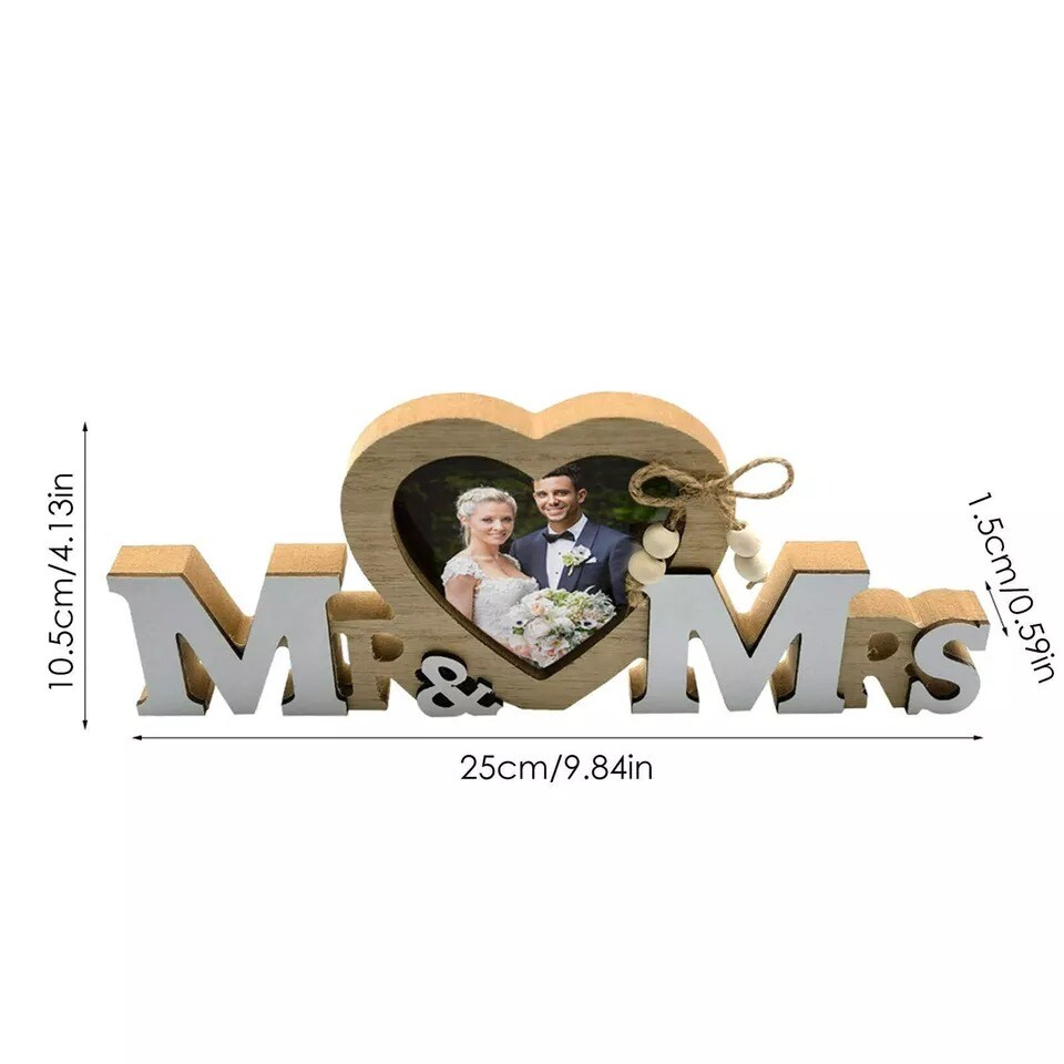 Wedding Photo Frame Heart Picture Letter Frame Home Decoration MR &#x26; MRS Crafts