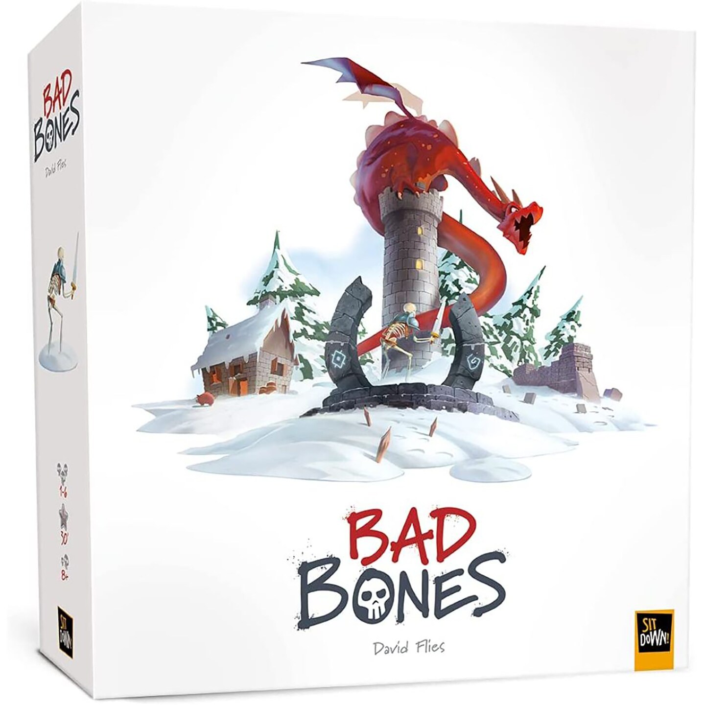 Bad Bones - Board game - Sit Down!, 4 Play Modes Defense Family Board Game, Ages 8+, 1-6 Players, 30 Min