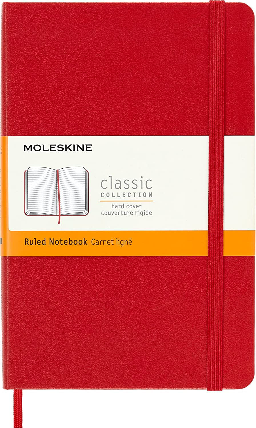 Notebook, Medium, Ruled, Scarlet Red, Hard Cover (4.5 X 7)
