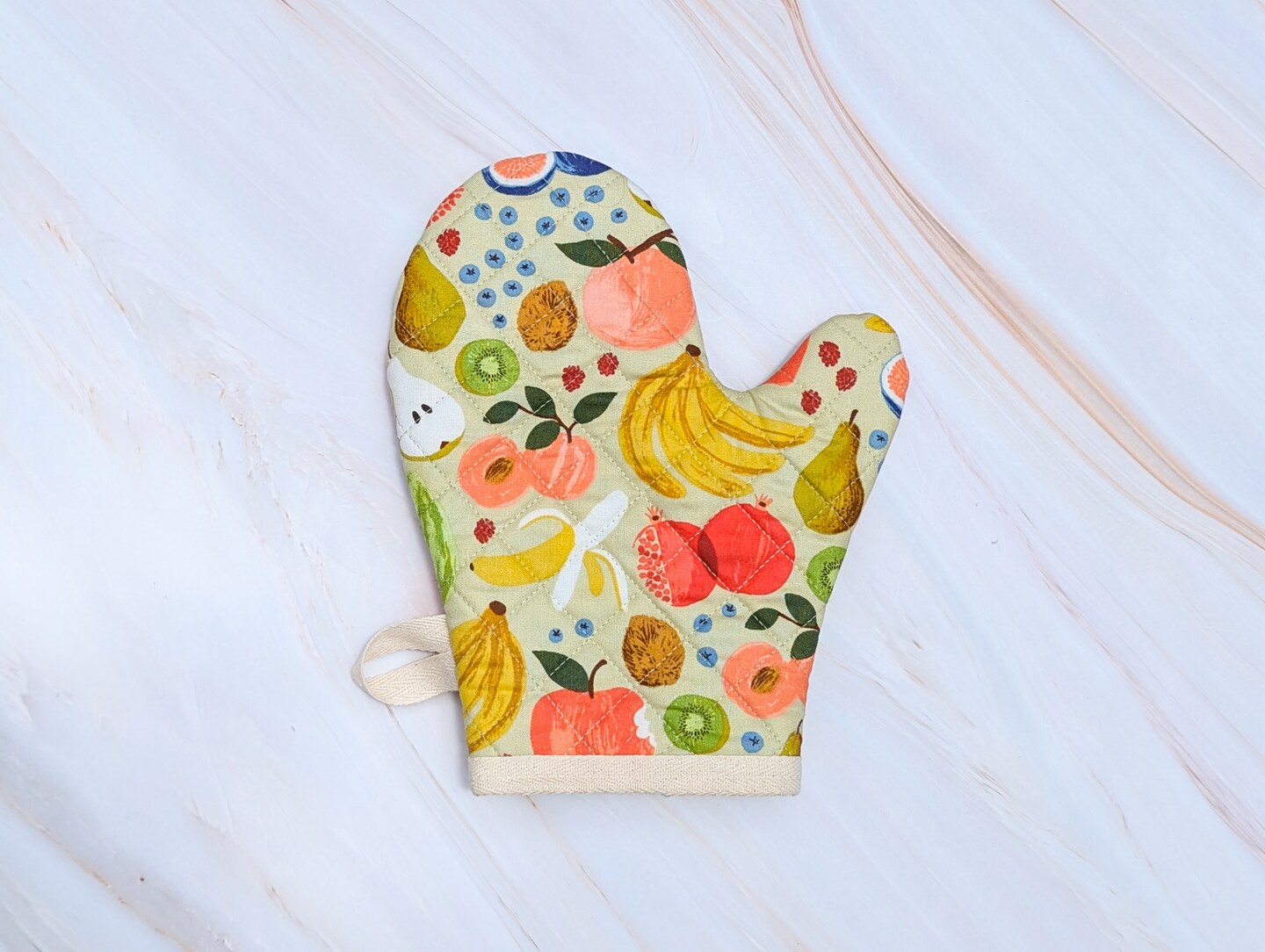 Fruit Stand Cream Rifle Paper Co Fabric Oven Mitt | MakerPlace by