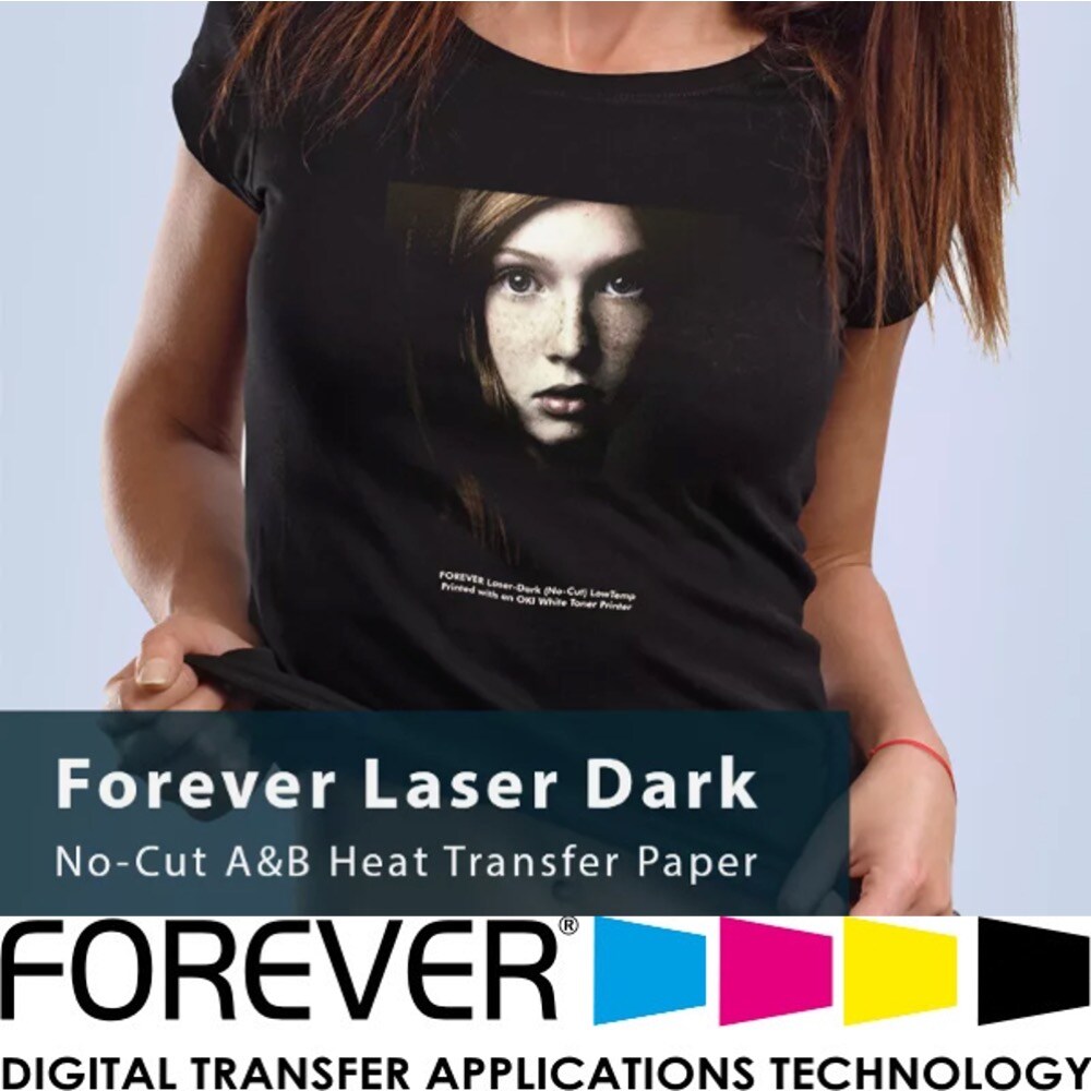 Forever Laser Dark (No-Cut) A & B Heat Transfer Paper 8.5"x11" 100 Sheets