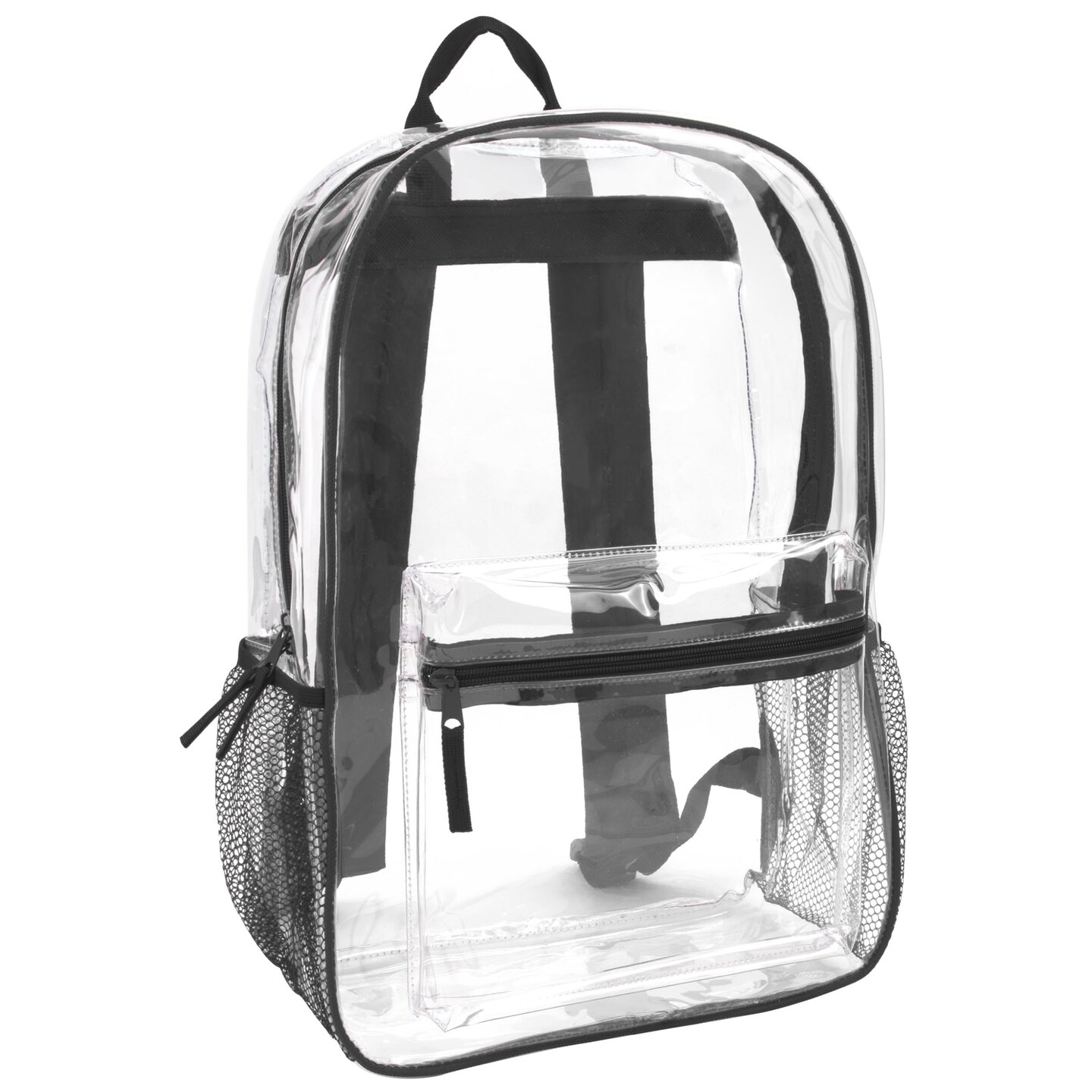 Clear Backpack Heavy Duty Transparent Bookbag for Kids, Boys, Girls, School, Travel, Stadium Approved (Black)