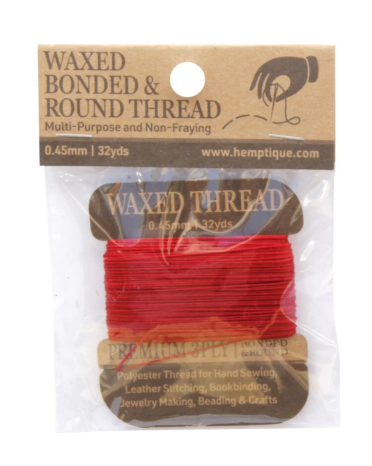 Hemptique Multi-Purpose 0.45mm Waxed Bonded &#x26; Round Poly Thread Card