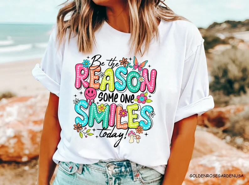 Be The Reason Someone Smiles Shirts Motivational T Shirt Mental Health Shirt Positive Sayings Kindness Shirt Anti Bullying Shirt MakerPlace by Michaels