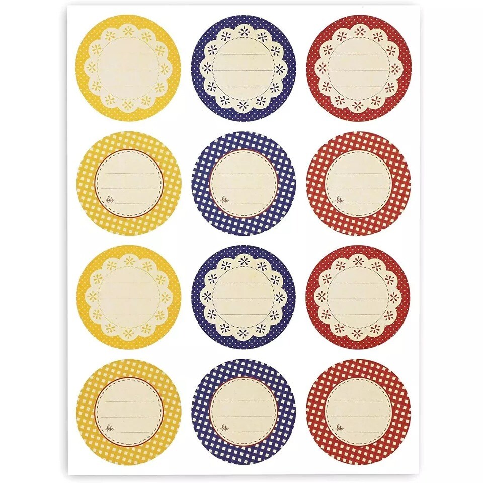 120 Pack 2&#x22; Round Shaped Canning Labels Stickers for Jars Food Storage Preserves