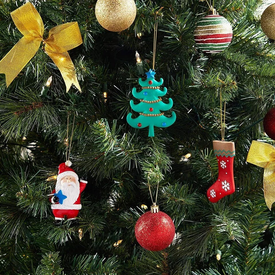 26 Pcs Set Christmas Crafts for Kids, Ceramics to Paint Xmas Ornament DIY 2.3x4&#x22;