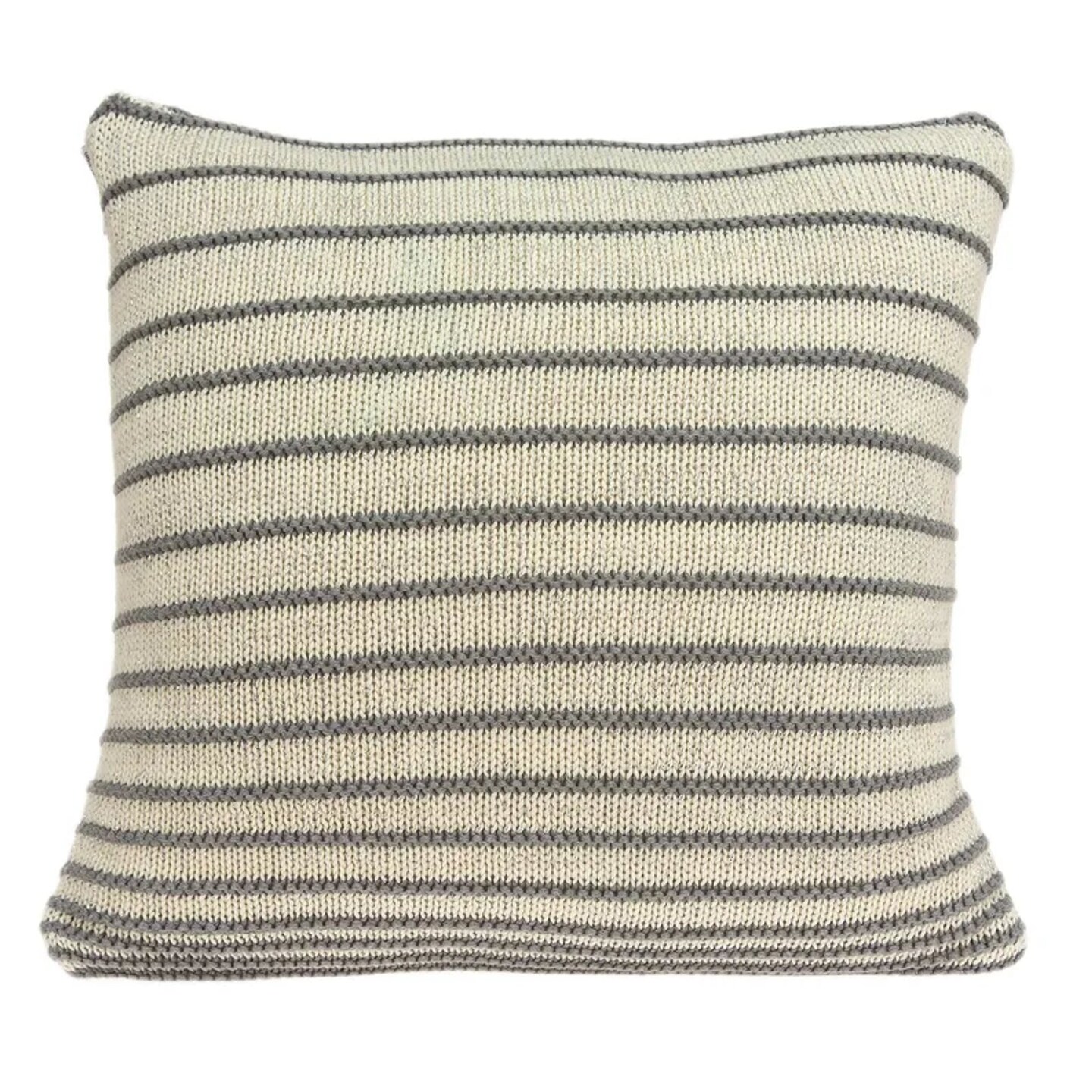 Edge Collections - 20 x 20 x 7 - Beige - Cozy Knitted Throw Pillow - 1 Pcs