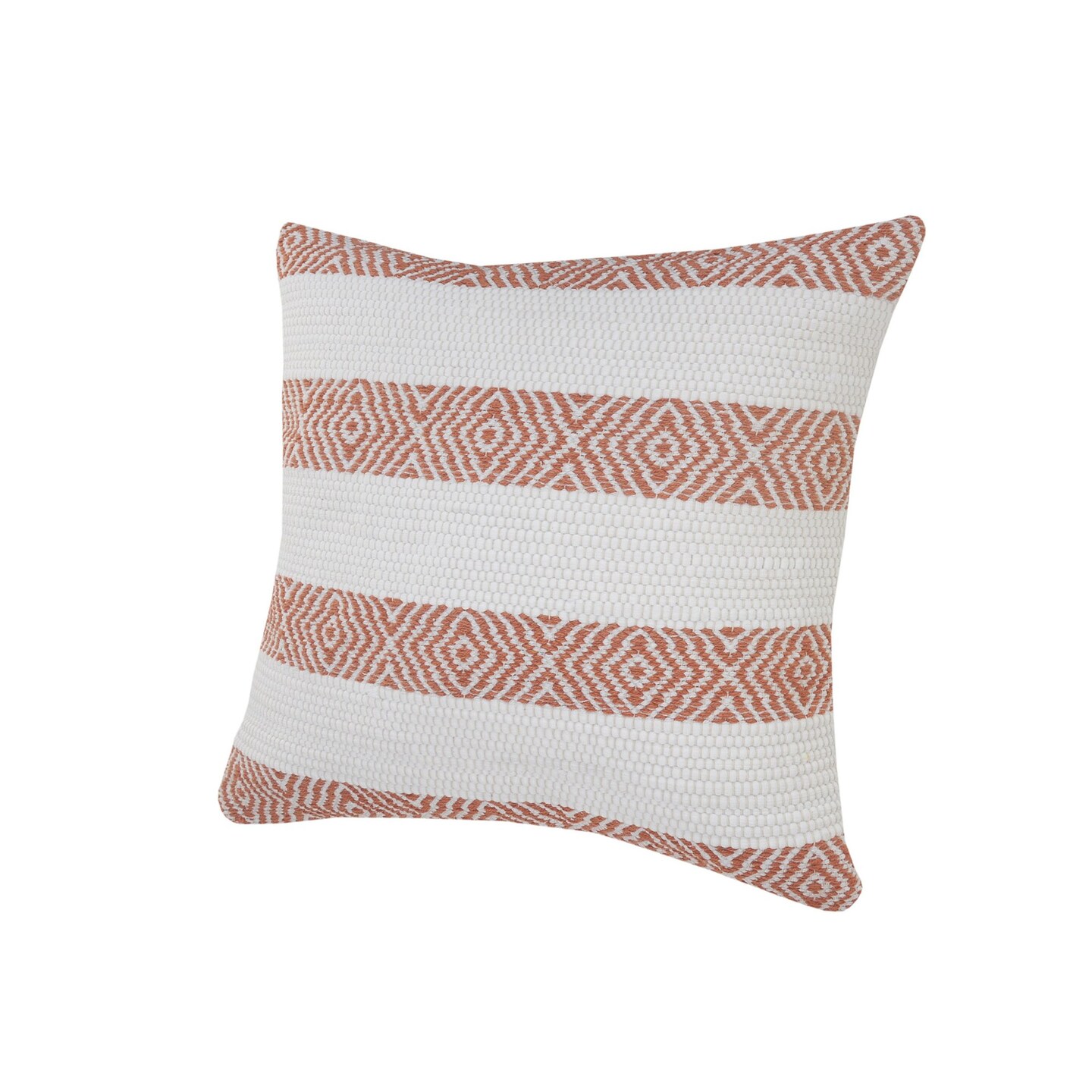 Edge Collections - 20" x 20" - Orange - Striped Decorative Pillow with Zipper - 1 Piece