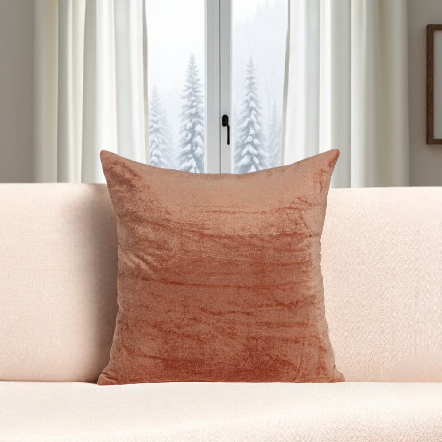 Edge Collections - 22-inch H x 22-inch W x 7-inch D - Orange - Stylish Throw Pillow for Home Decor - 1 Piece