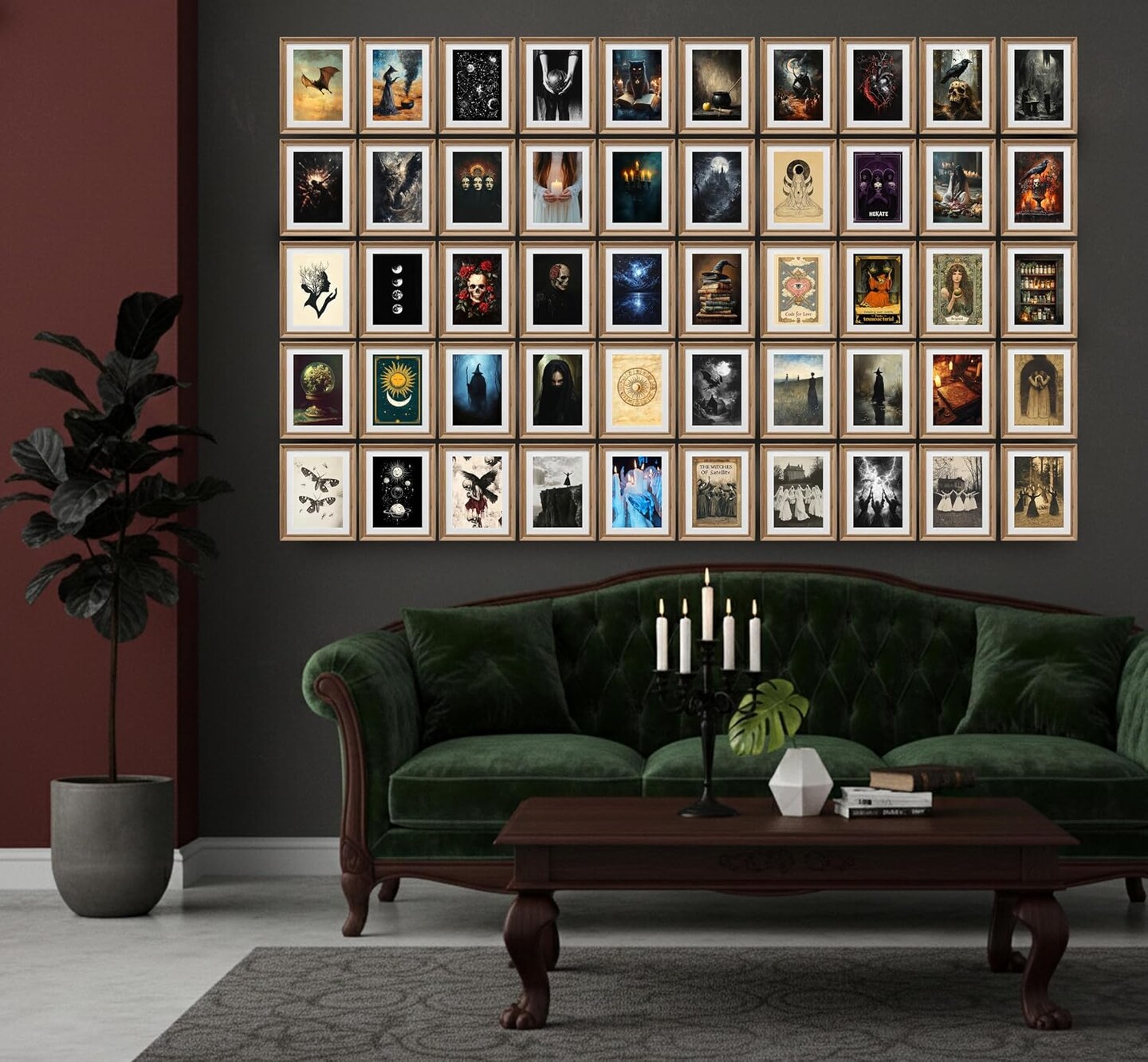 50 PCS Gothic Wall Decor Posters, Dark Academia Mini Art Prints