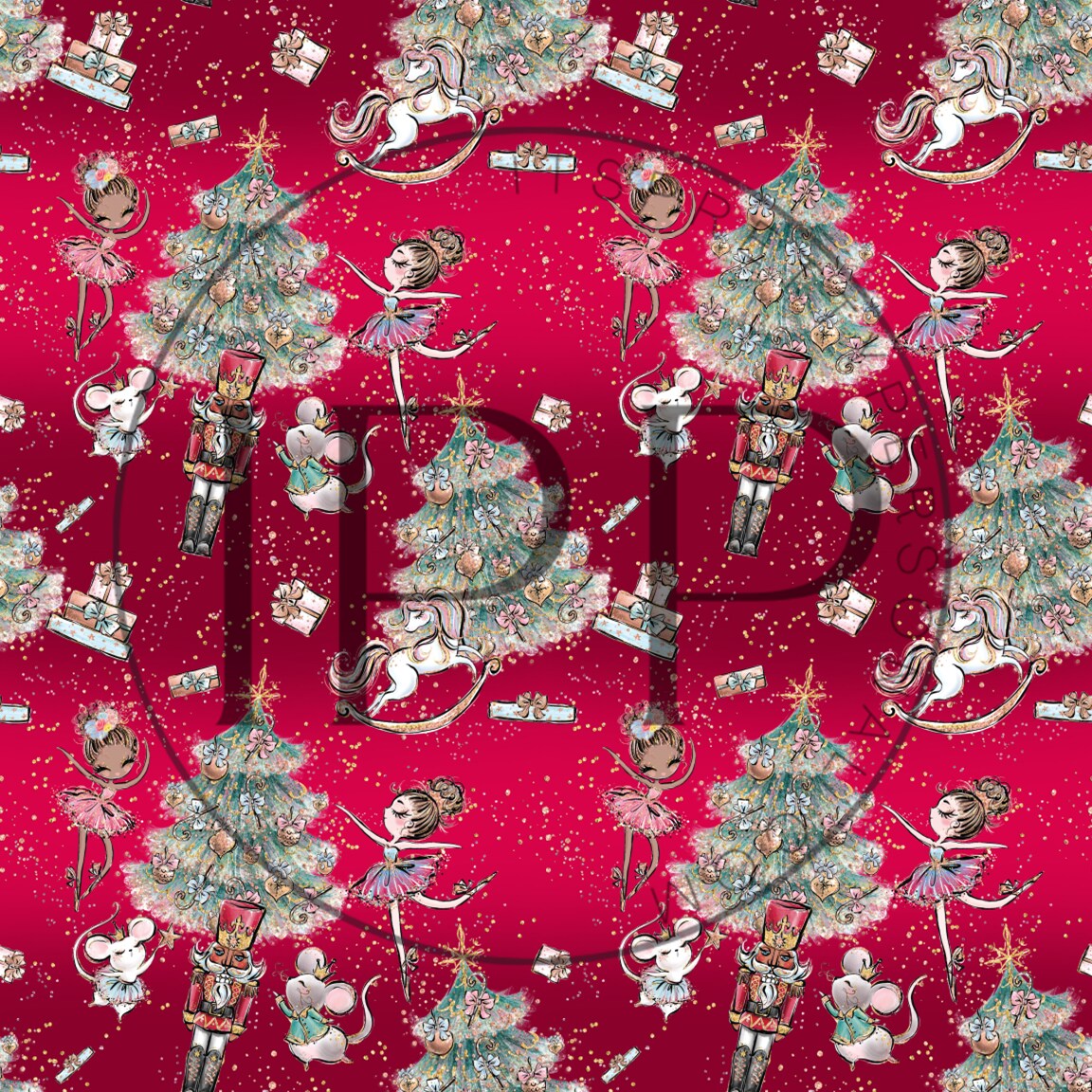 #220 CLEAR Nutcracker Pastel Christmas  12x12 Pattern Vinyl