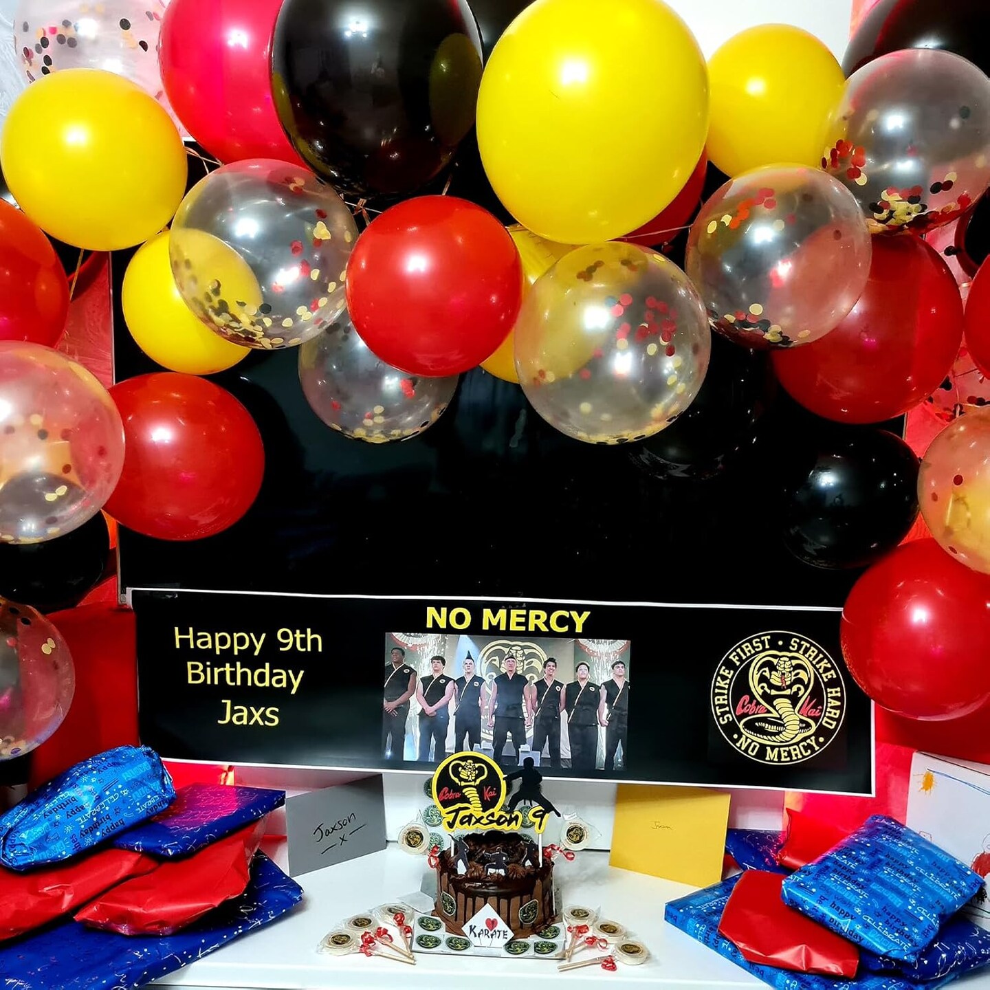 12Inch Red Yellow Black Balloons, Mouse Color Helium Party Balloon Yellow Red Black Latex Balloons with Cartoon Mouse Coffetti Balloon for Race Car Birthday Baby Shower Carnival Party Decorations