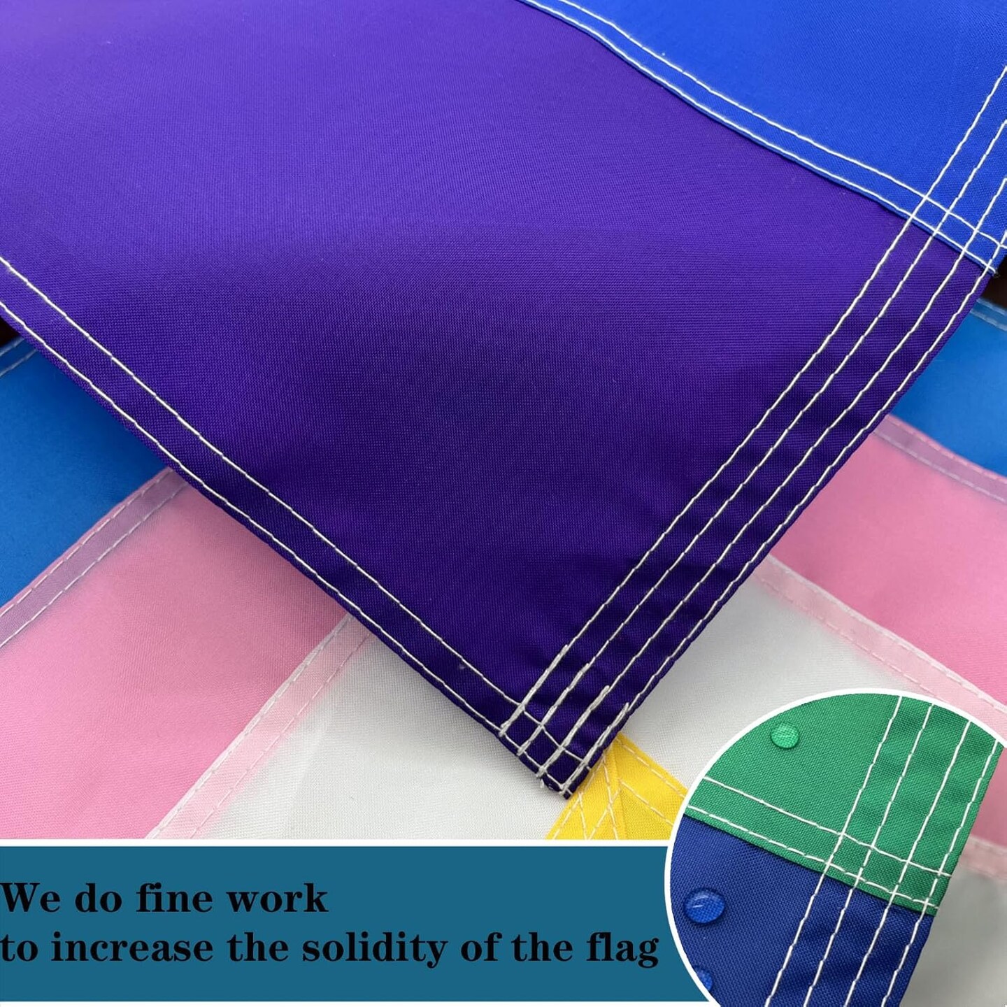 Intersex Progress Pride Flags 3x5 Outdoor - Embroidered Circle and Sewn Stripes Inclusive Lesbian Gay Bisexual Transgender Rainbow Flag for Outside with 2 Brass Grommets UV protection Fade Resistant