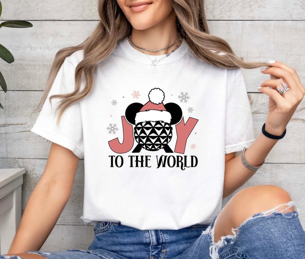Mickey Joy To The World Christmas Shirt, Christmas Mickey Head Santa Hat  Epcot Shirt Sweatshirt Hoodie, Disney Christmas Shirt,Christmas Tee |  MakerPlace by Michaels, image size:1080x919