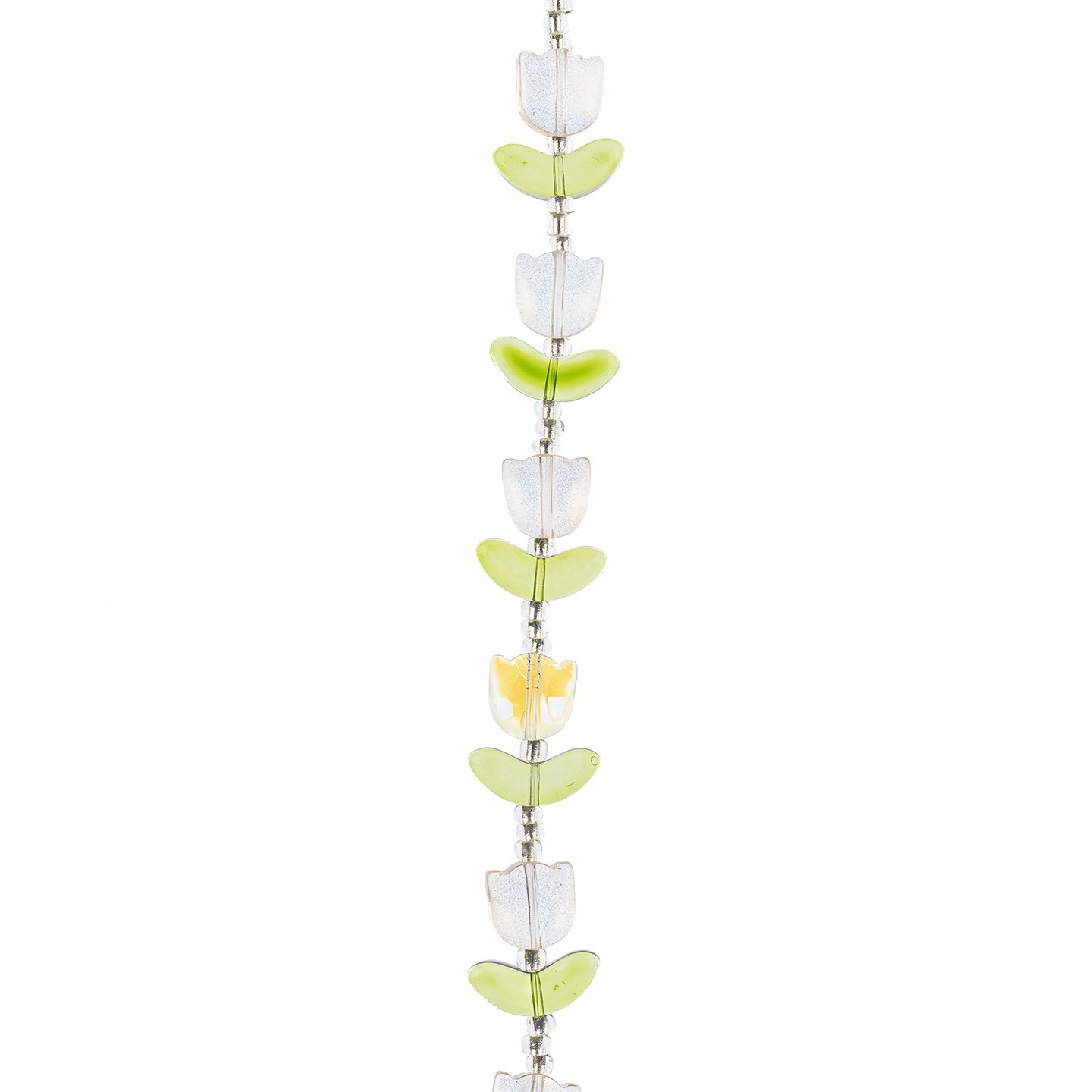 Crystal Lane DIY Glass Garden 7in Tulip Flowers Bead Strand, 9pcs