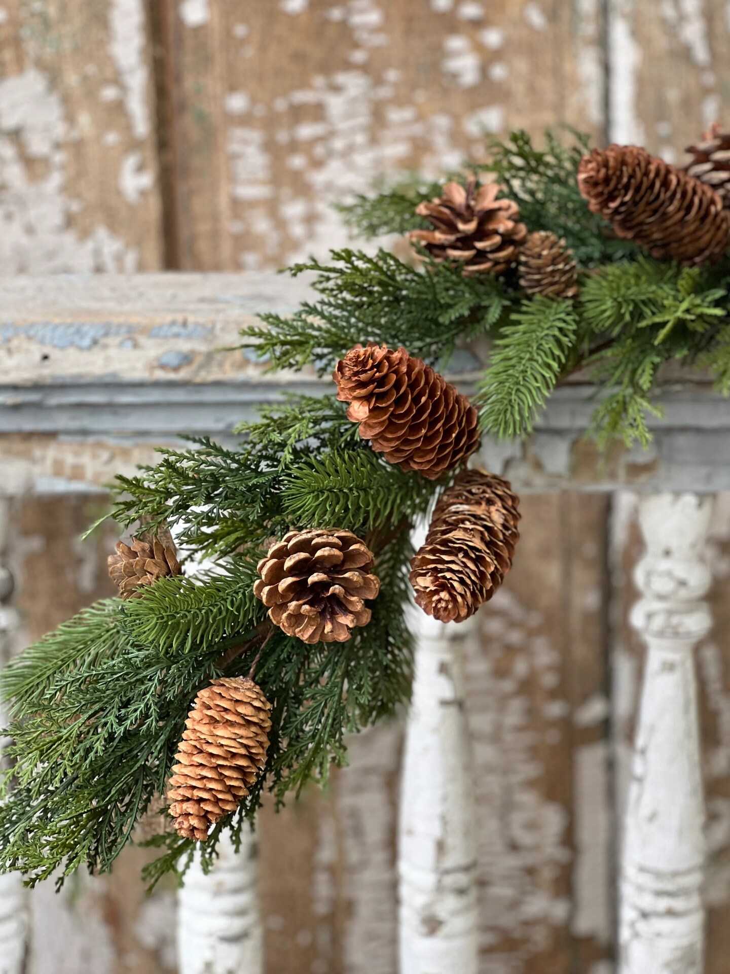Alpine Evergreen Pinecone Garland – 5 ft Faux Greenery with Realistic Pine Cones – Christmas Holiday Décor - Holiday Tree