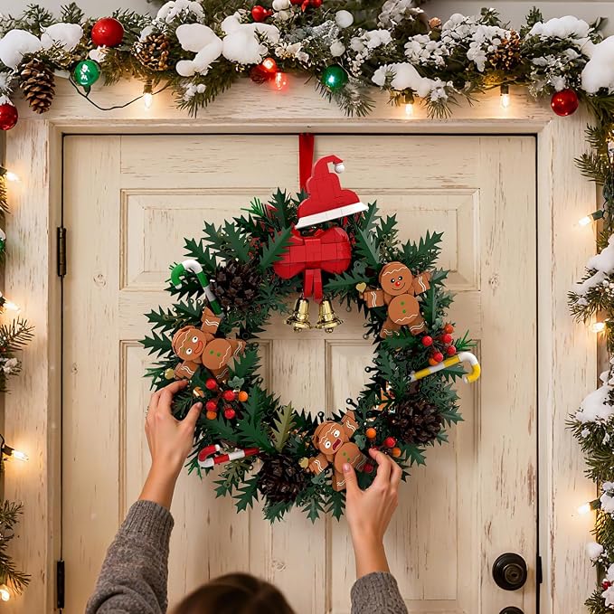 1159PCS Christmas Wreath Building Set – DIY Holiday Brick Kit with