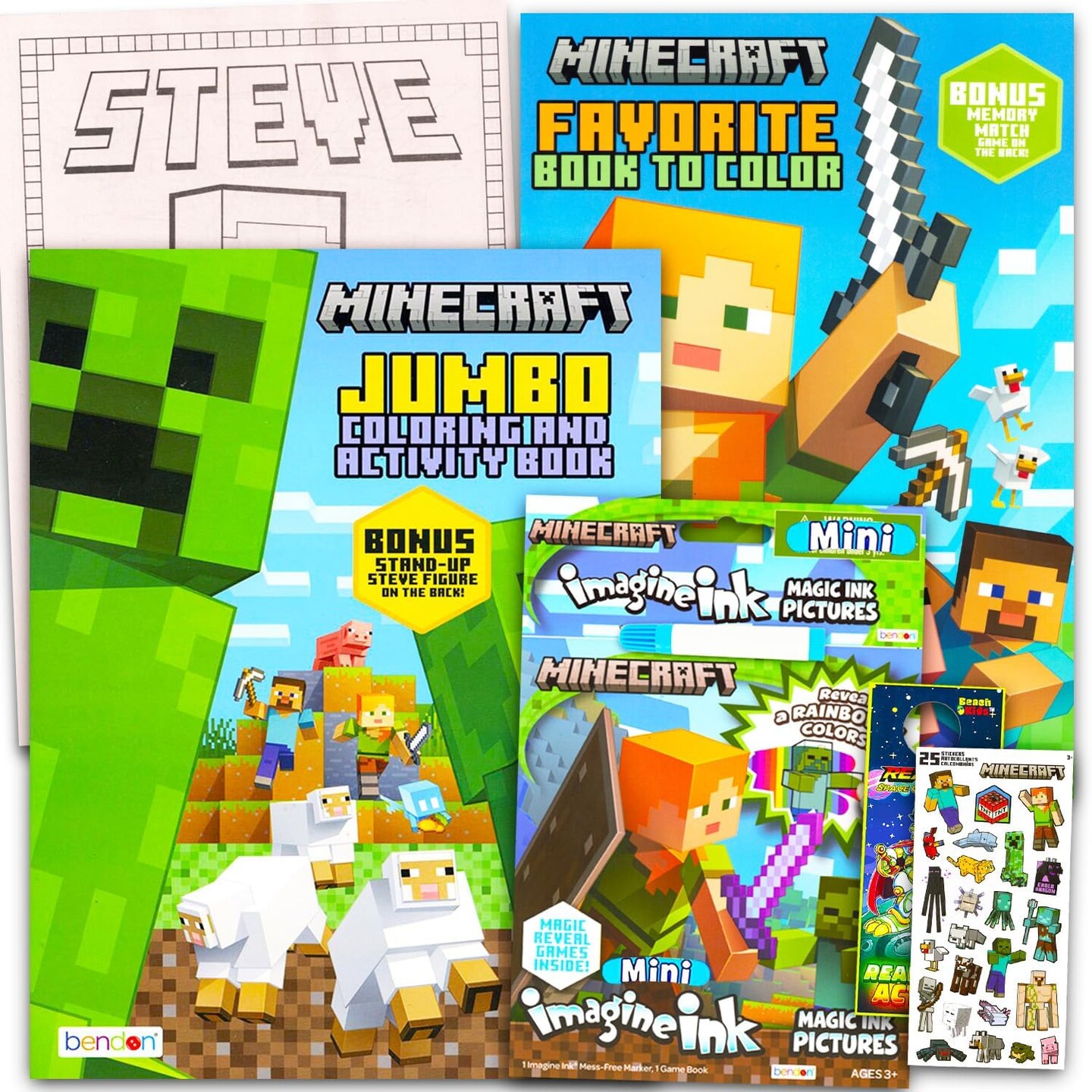 Minecraft Ultimate Coloring and Activity Set – Includes 2 Full