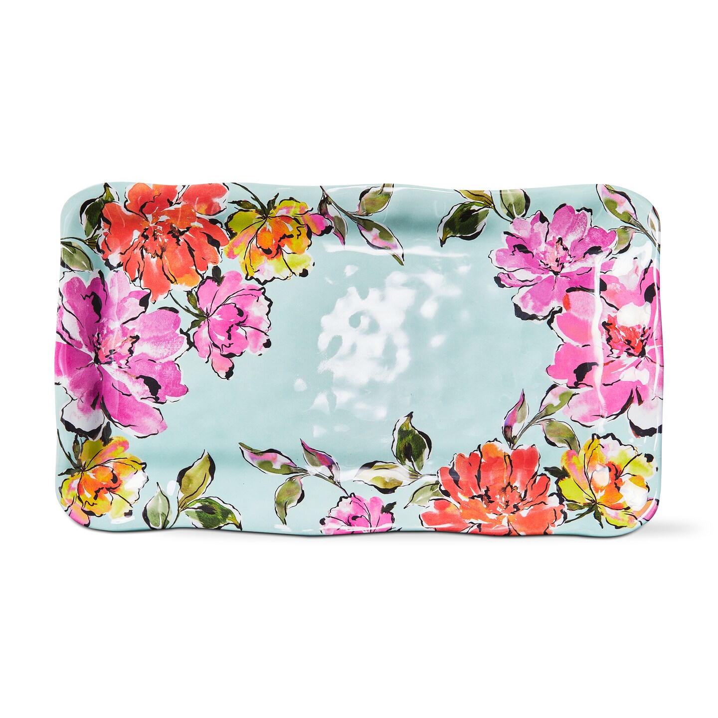 In Bloom Melamine Rectangular Serving Platter 17 x 10 Dishwasher Safe Everyday Serveware