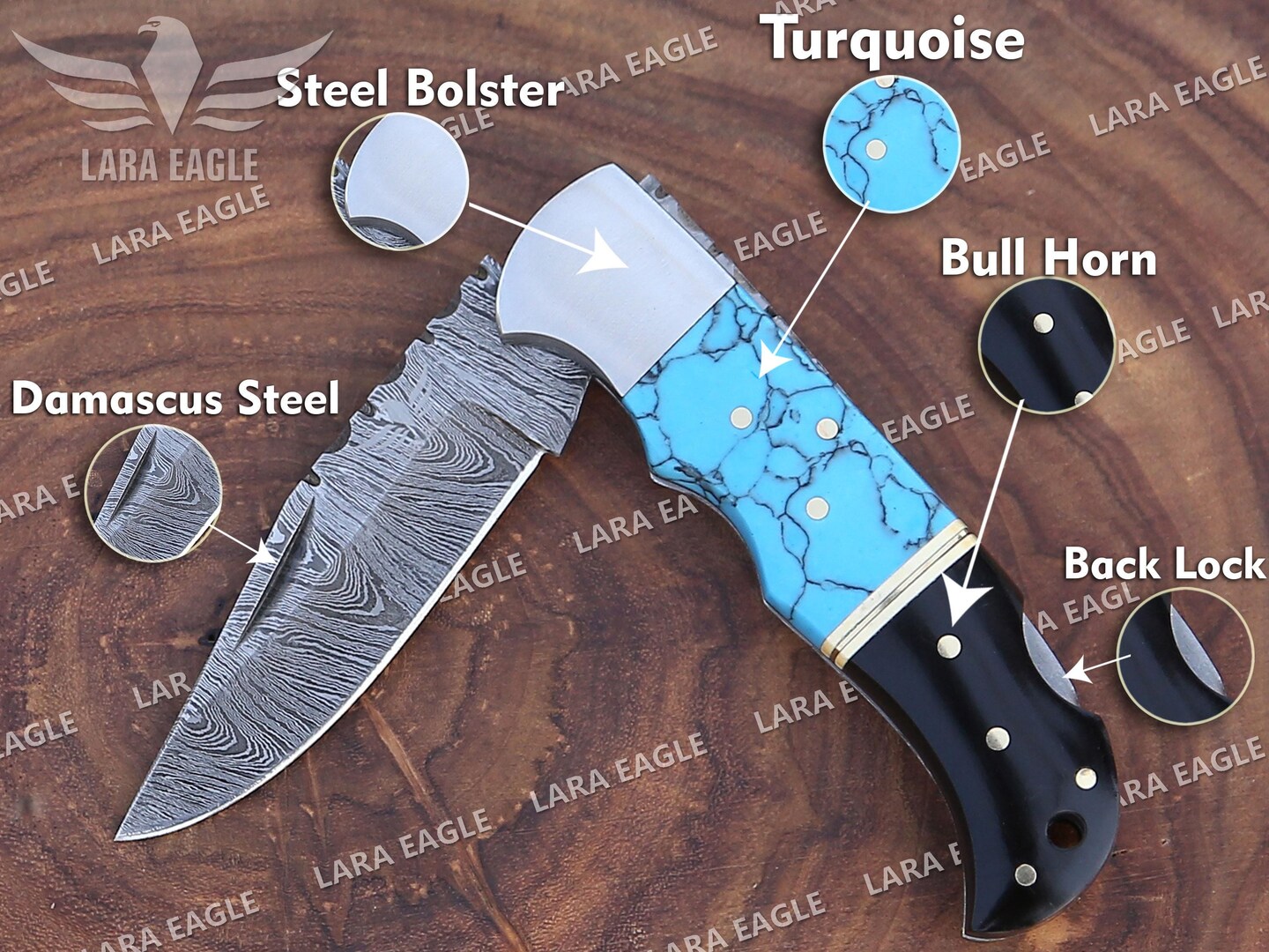 Handmade Damascus Hunting Knife With Black Horn Handle Gift For Father Wedding top Gift Bowie Knife Birthday Gift Anniversary Gift Camping knife