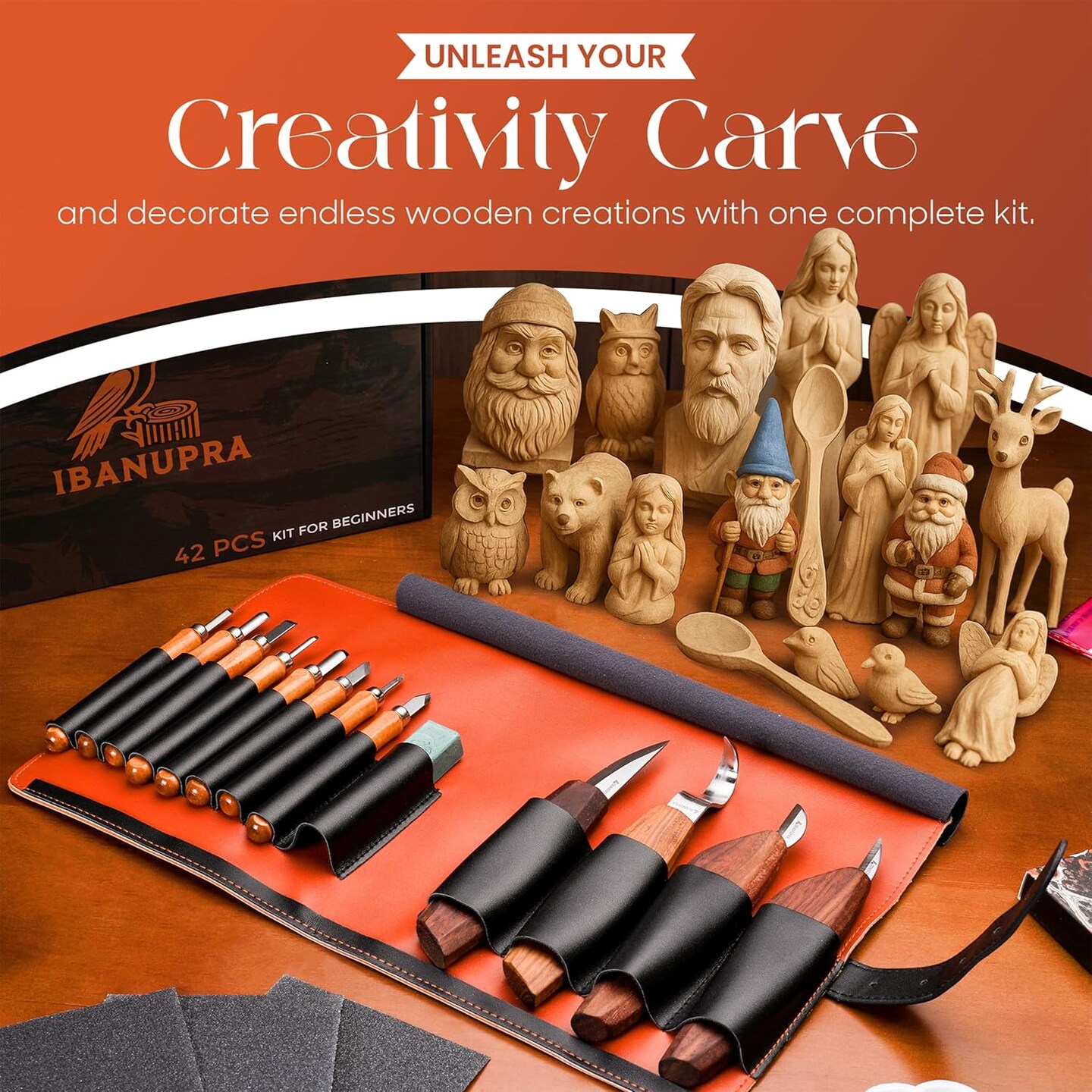 All-in-One Wood Carving kit Included Wood Carving Knife Set