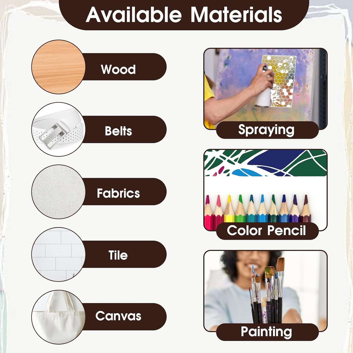 12Pcs Mixed Stencils - 11&#xD7;7&#x27;&#x27;